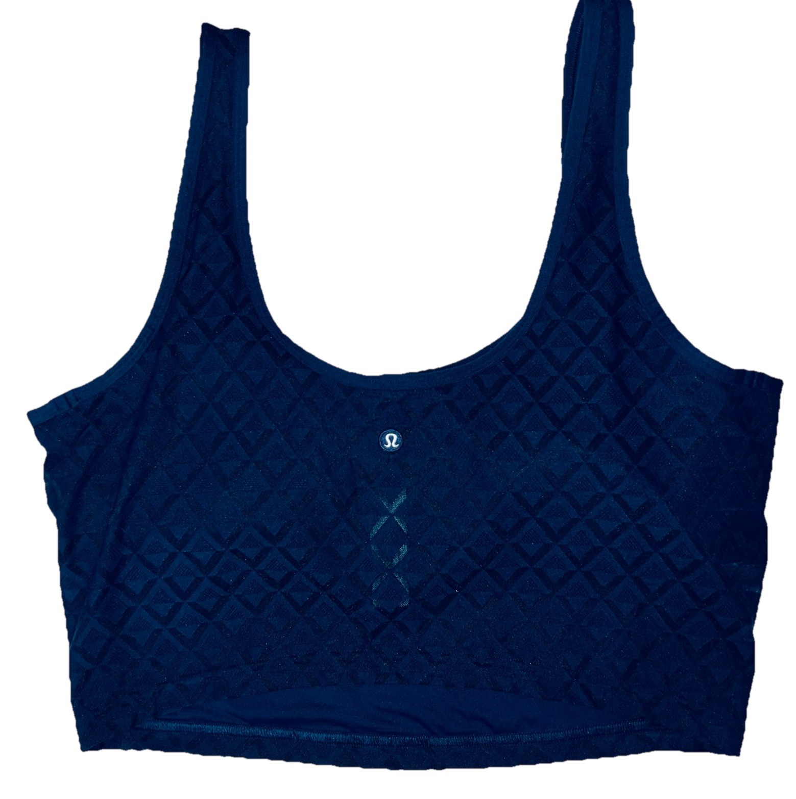 NWT🏓LULULEMON🏓LARGE🏓TEXTURED MESH TENNIS TANK🏓CROPPED🏓CLUB BLUE🏓