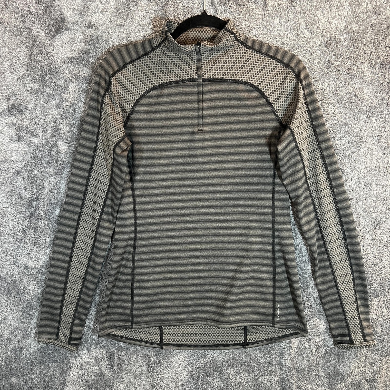 North Face Pullover Womens Medium FlashDry Striped Athletic Running Outdoors