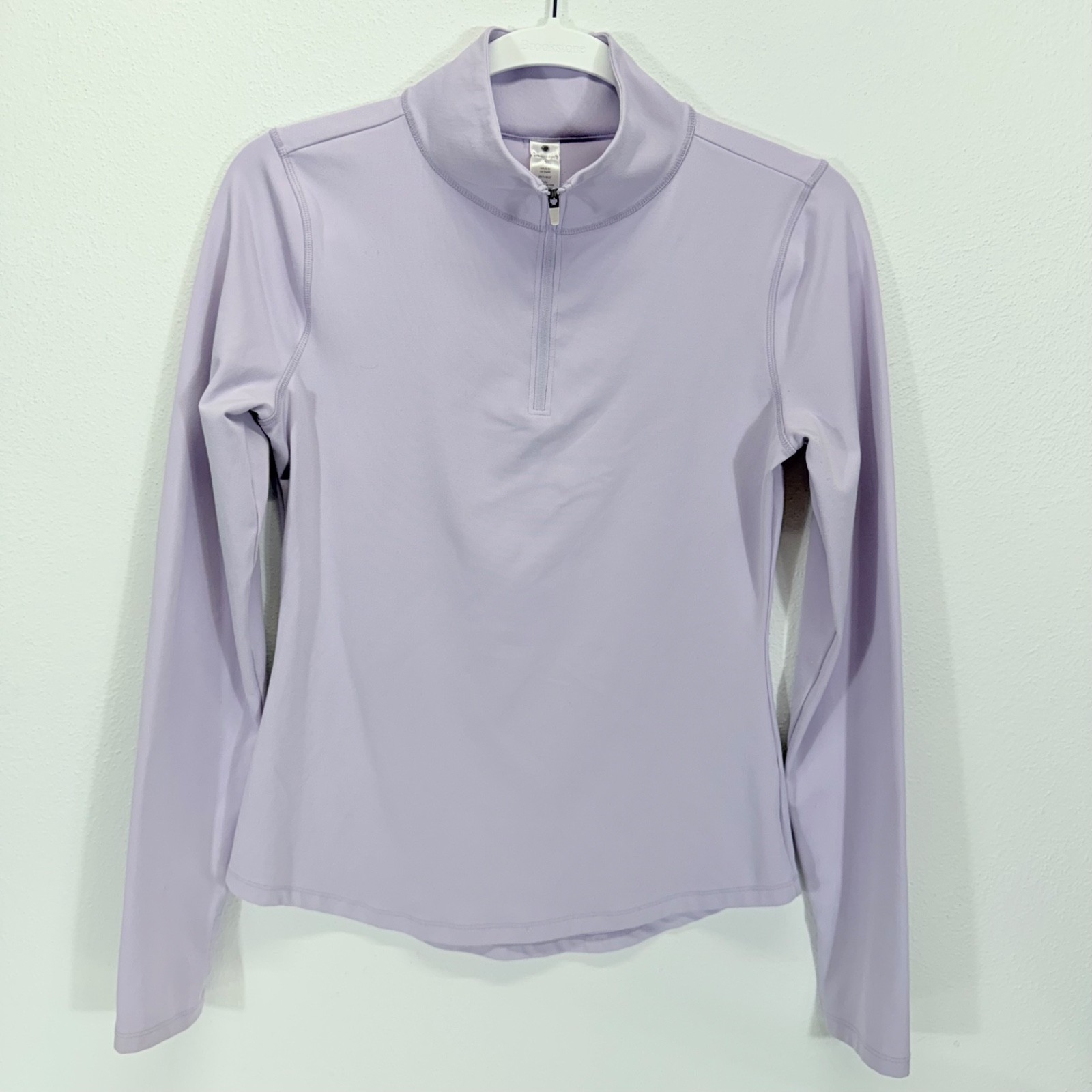Yogalicious Long Sleeve Mock Neck Stretch 1/4 Zip Misty Lilac Athletic Top S