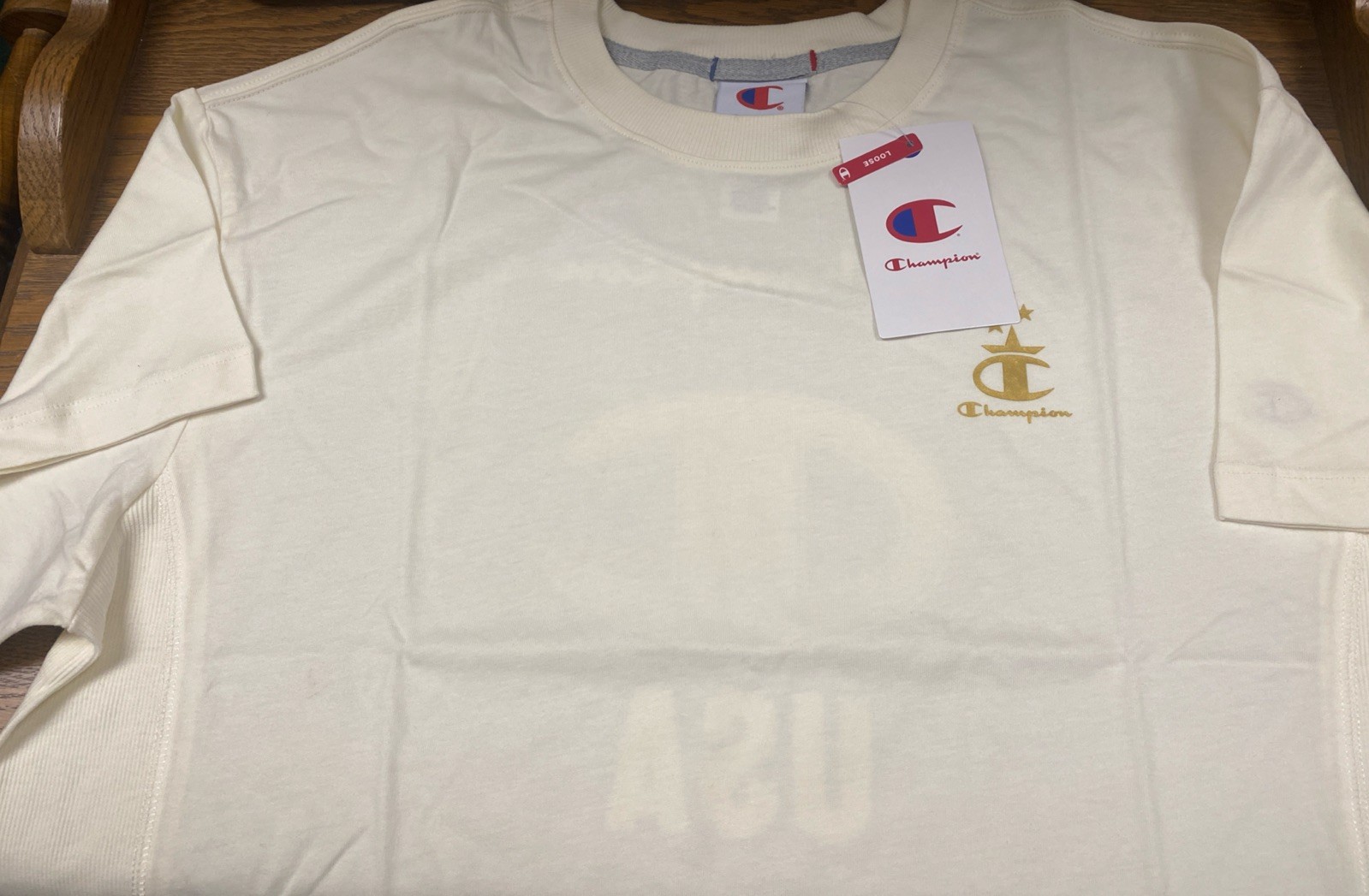 NWT Champion Women’s Gold Medal Graphic T-Shirt Cotton Crop Top Size Small