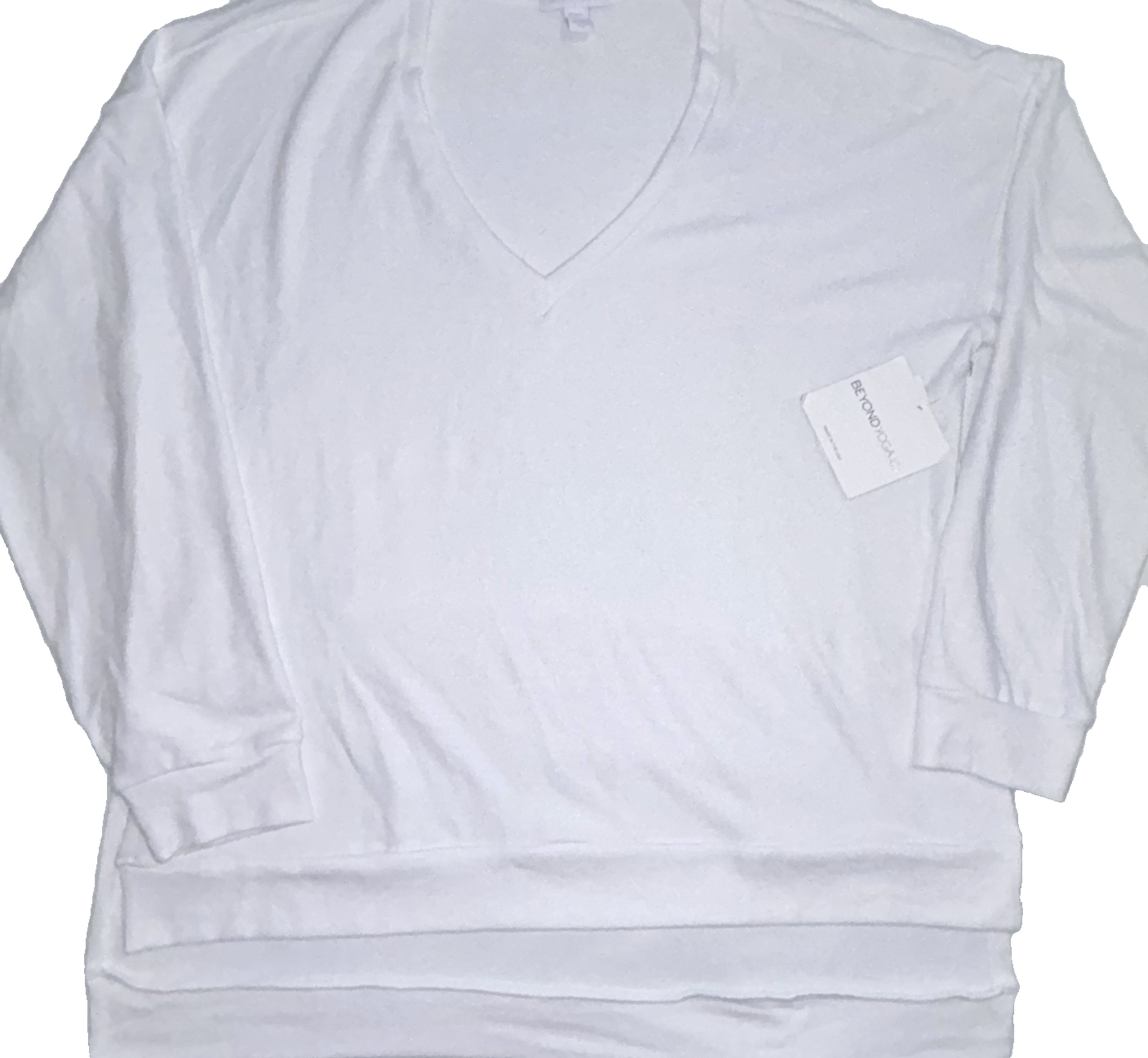NWT💎BEYOND YOGA💎MEDIUM 💎LONG WEEKEND LOUNGE PULLOVER💎OVERSIZED💎WHITE💎