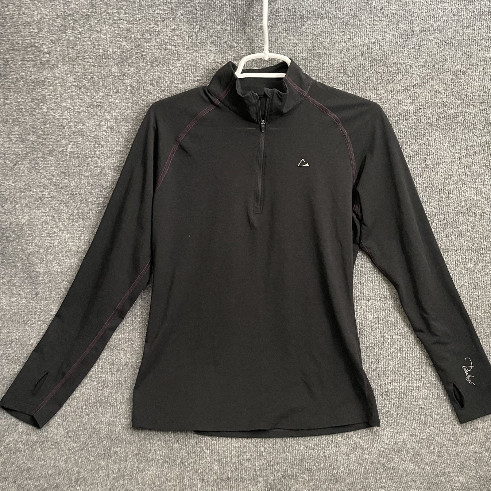 Paradox Dry Release Base Layer Top Womens Large Black Merino Blend 1/4 Zip