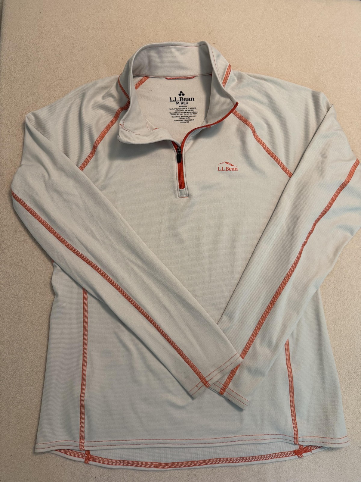 LL Bean Pullover Womens Medium Quarter Zip Outdoor Hiking Shirt