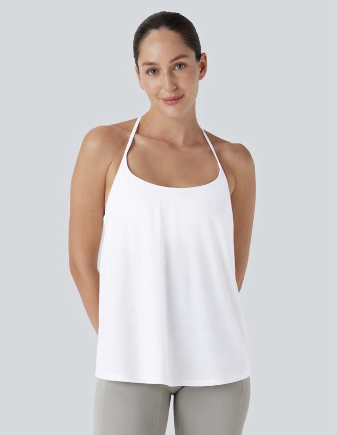 Halara SoftlyZero™ Airy Halter Draped InstantCool Yoga Sports Top-UPF50+ M