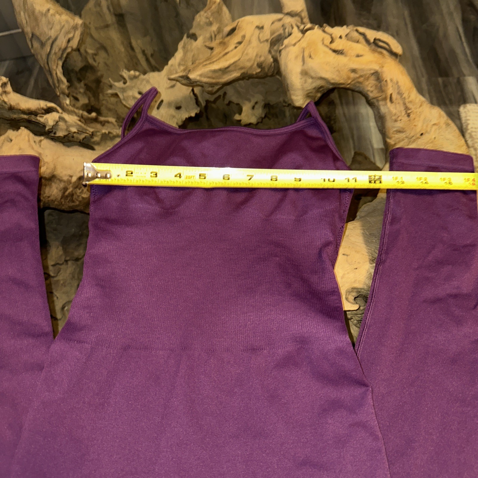 BODY YOGA Radiant Solid Back Long Leotard/unitard XS purple