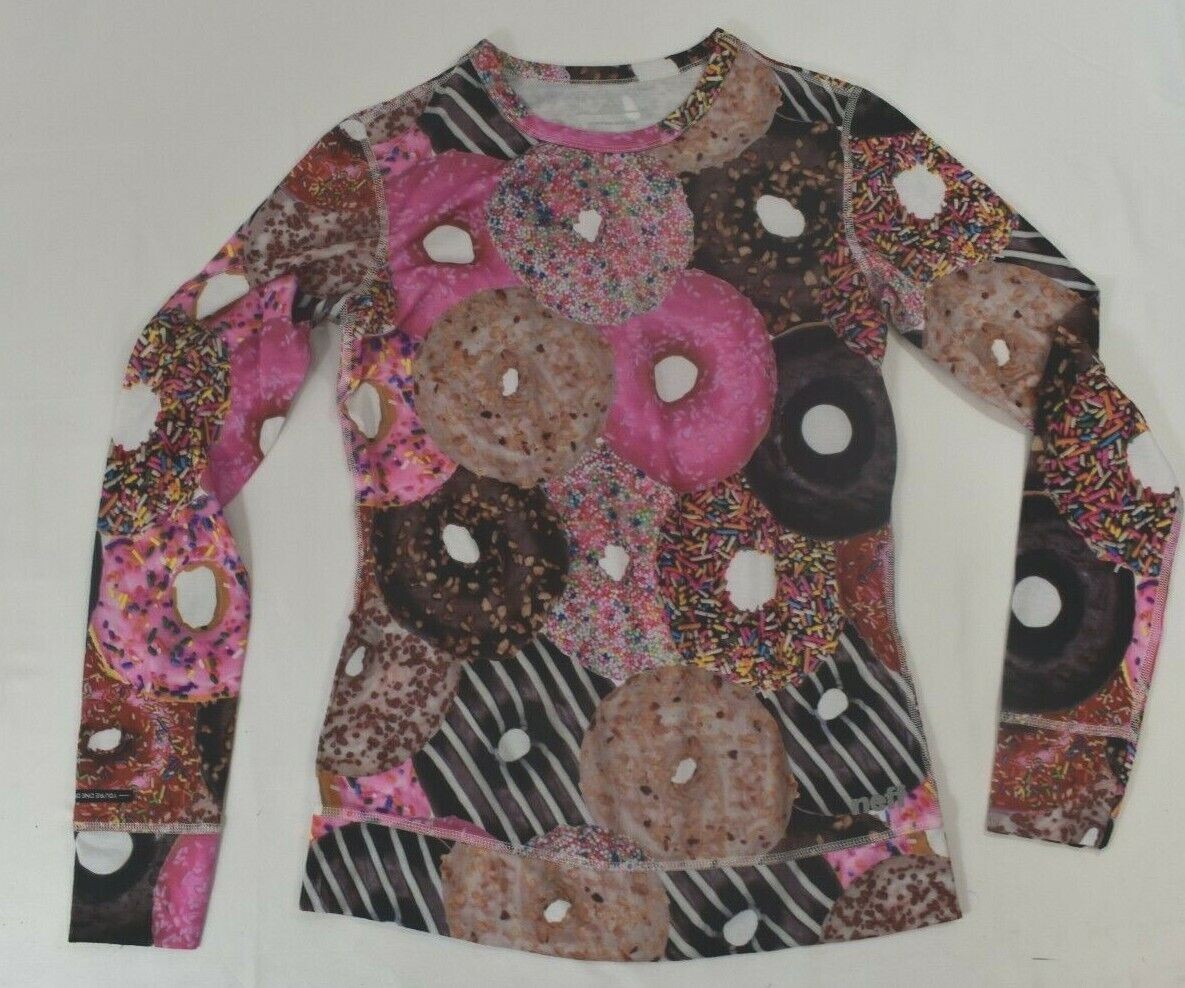 Neff Womens Sprinkle Donut Base Layer Top Cold Weather Shirt New XS, S