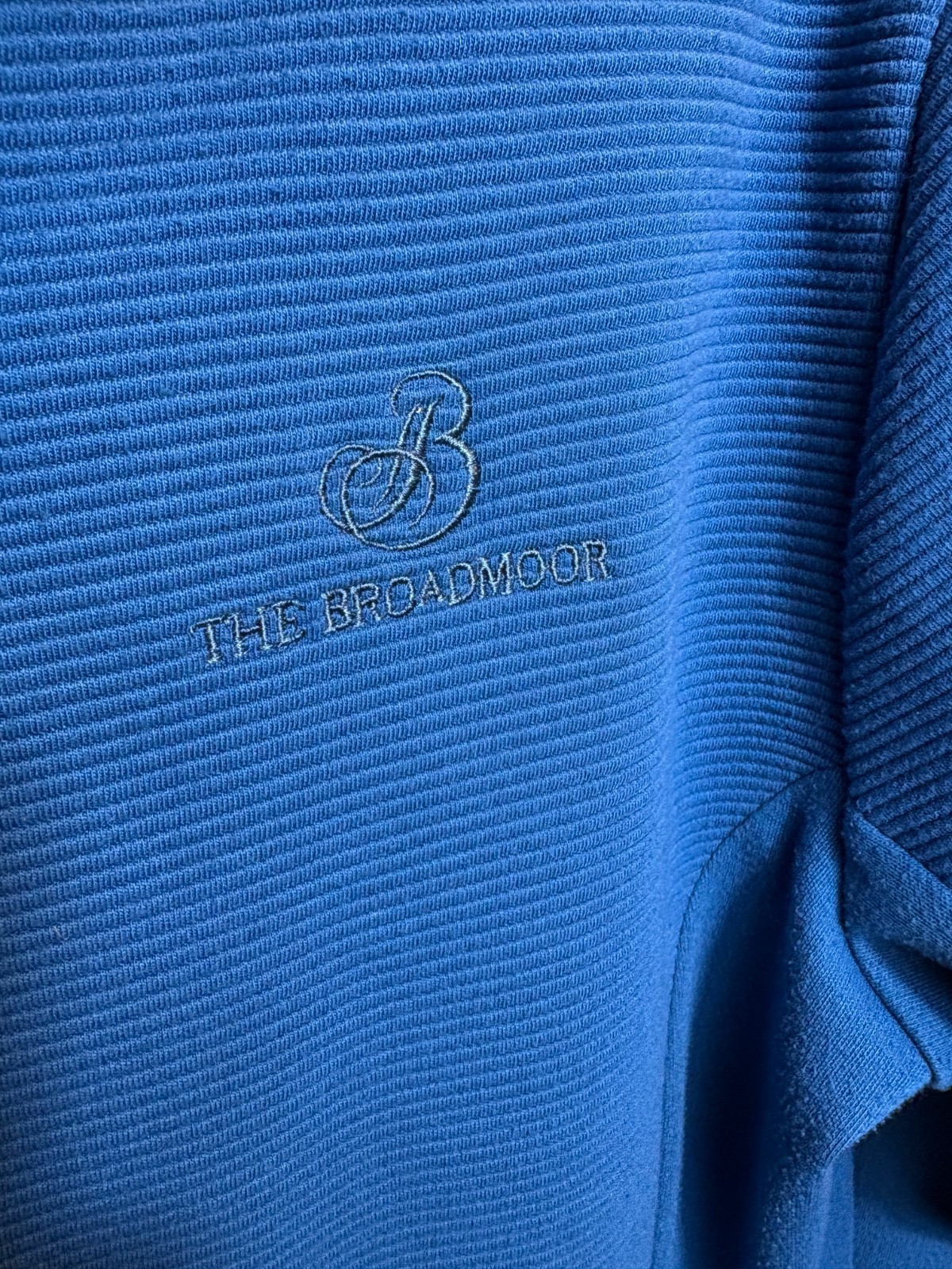 Straight Down Broadmoor Blue Pullover Womens 1/4 Zip Golf Performance Ribbed XL