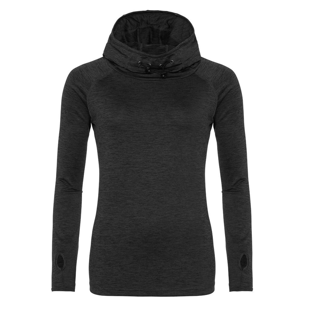 Women’s Cool Cowl Neck Hooded Top Ladies Sports Hoodie Lightweight Quick Dry