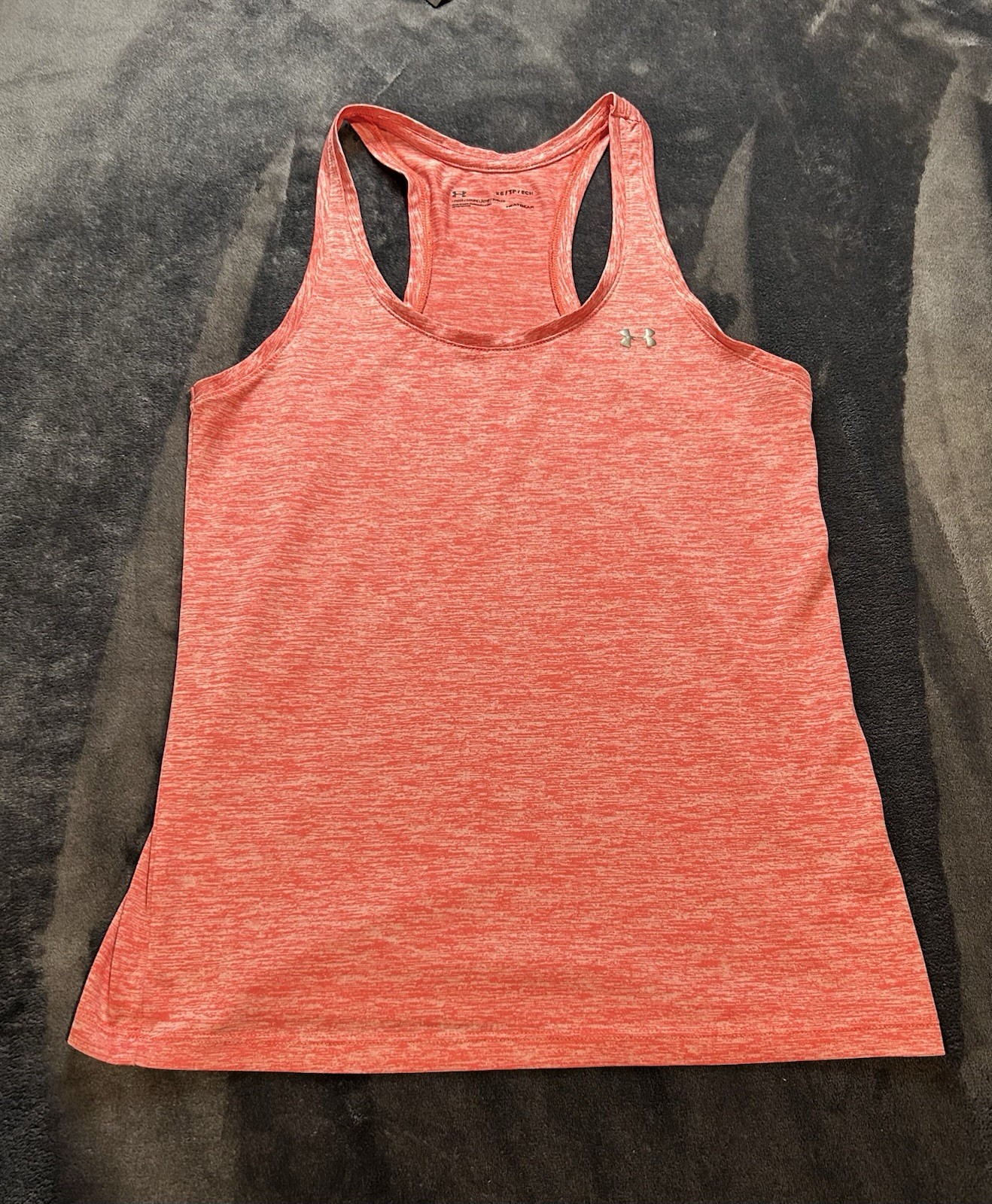 Under Armour HeatGear UA Tech Heathered Pink Racerback Tank XS Stretch