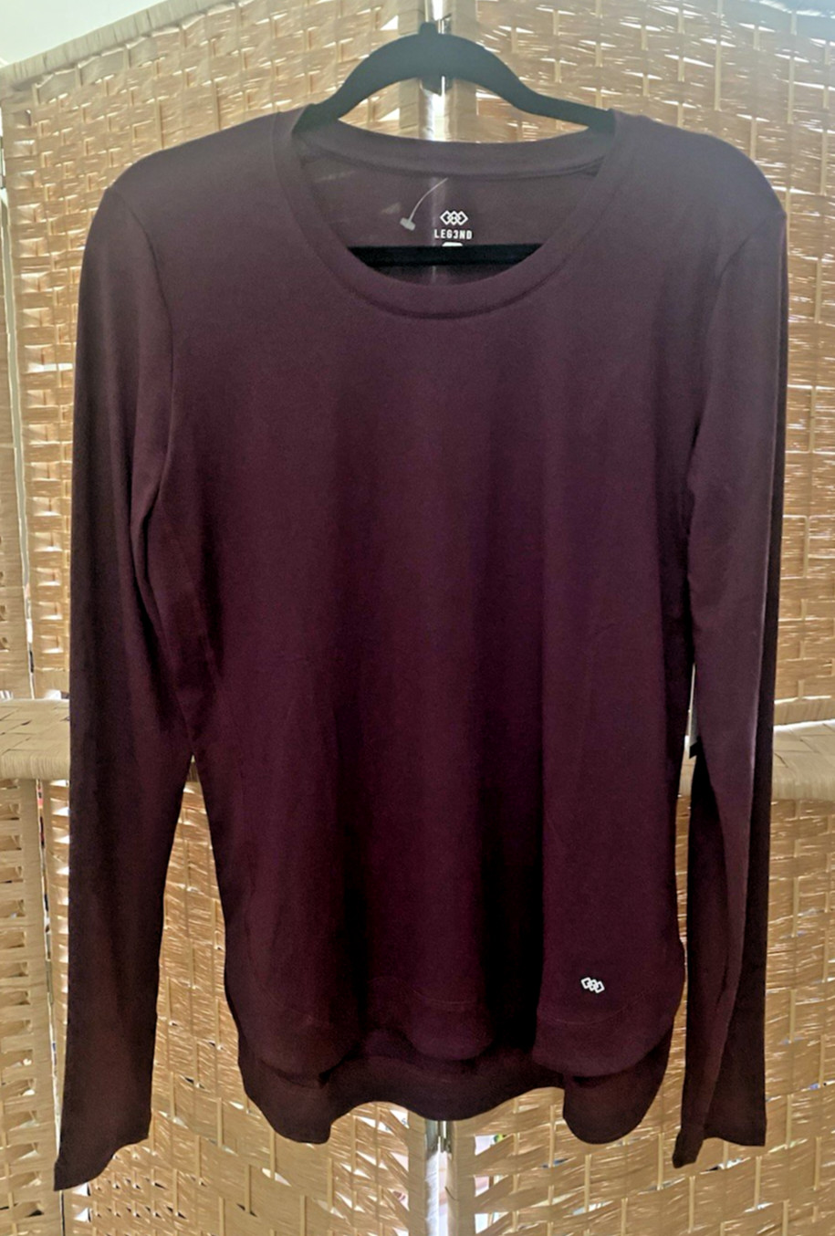 Leg3nd Athletic Line Women’s French Burgundy Heather Long Sleeve Shirt NWT Sz S