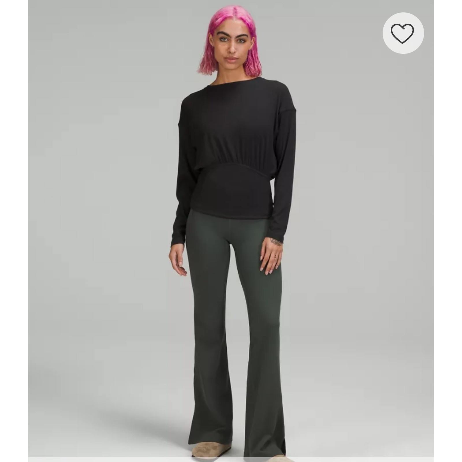 Lululemon Ribbed Modal Silk Blend LongSleeve Top Shirt Yoga Pilates Black W3GEXS