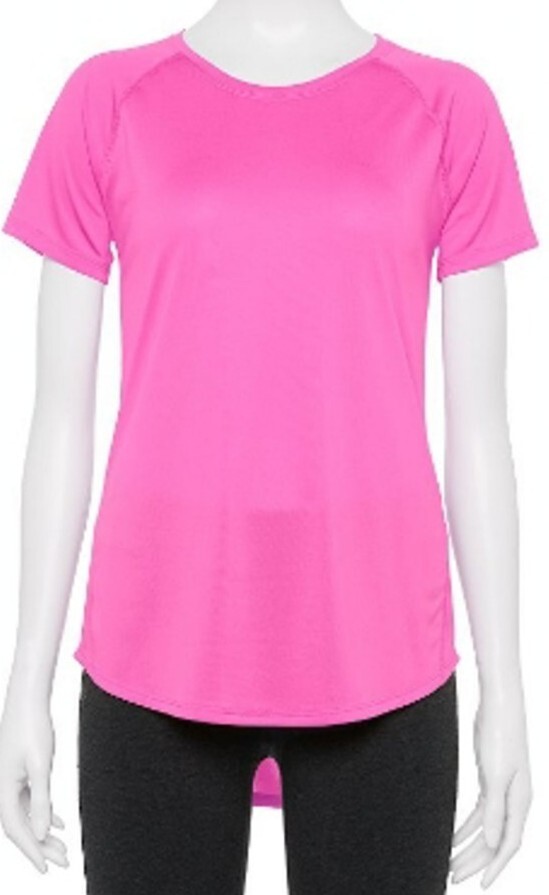 Women’s Tek Gear Core Crewneck Tee Workout Gear Size: Large, Pink NWT FreeShippi