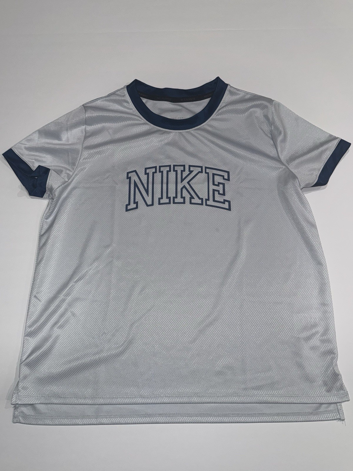 Nike Running Womens T-Shirt Blue Small Regular Fit Athletic Mesh Logo Tee