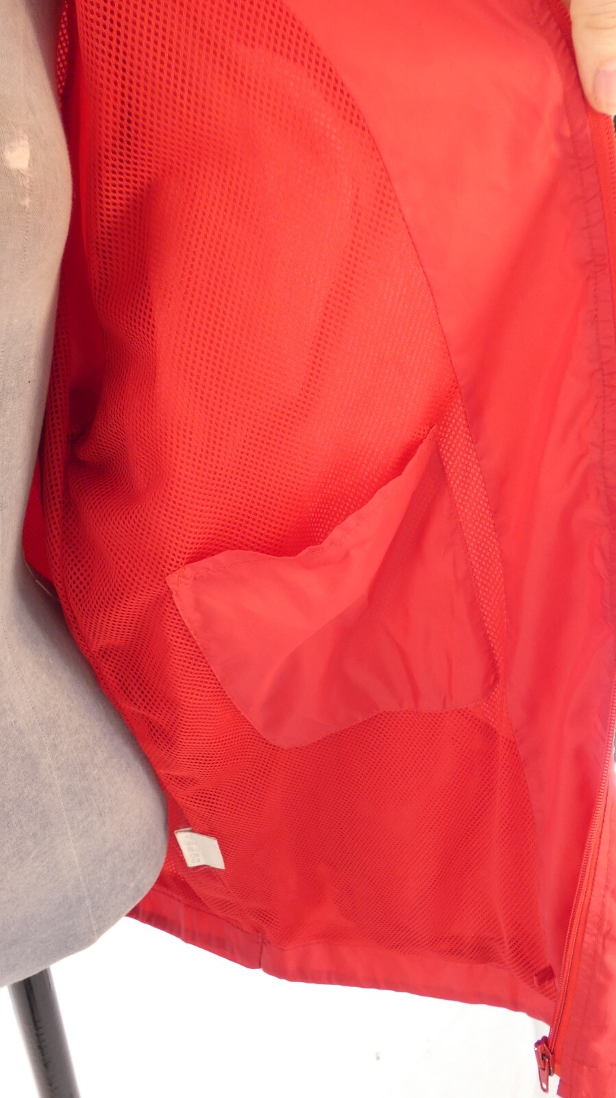 Vintage Red Nylon Jacket Lightweight Hooded Windbreaker 90s Utility UK 12