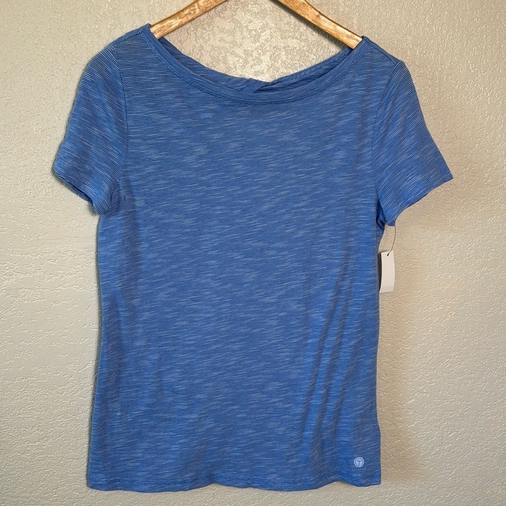 T by Talbots Women’s Small Blue Workout Shirt Lightweight 100% Cotton NWT