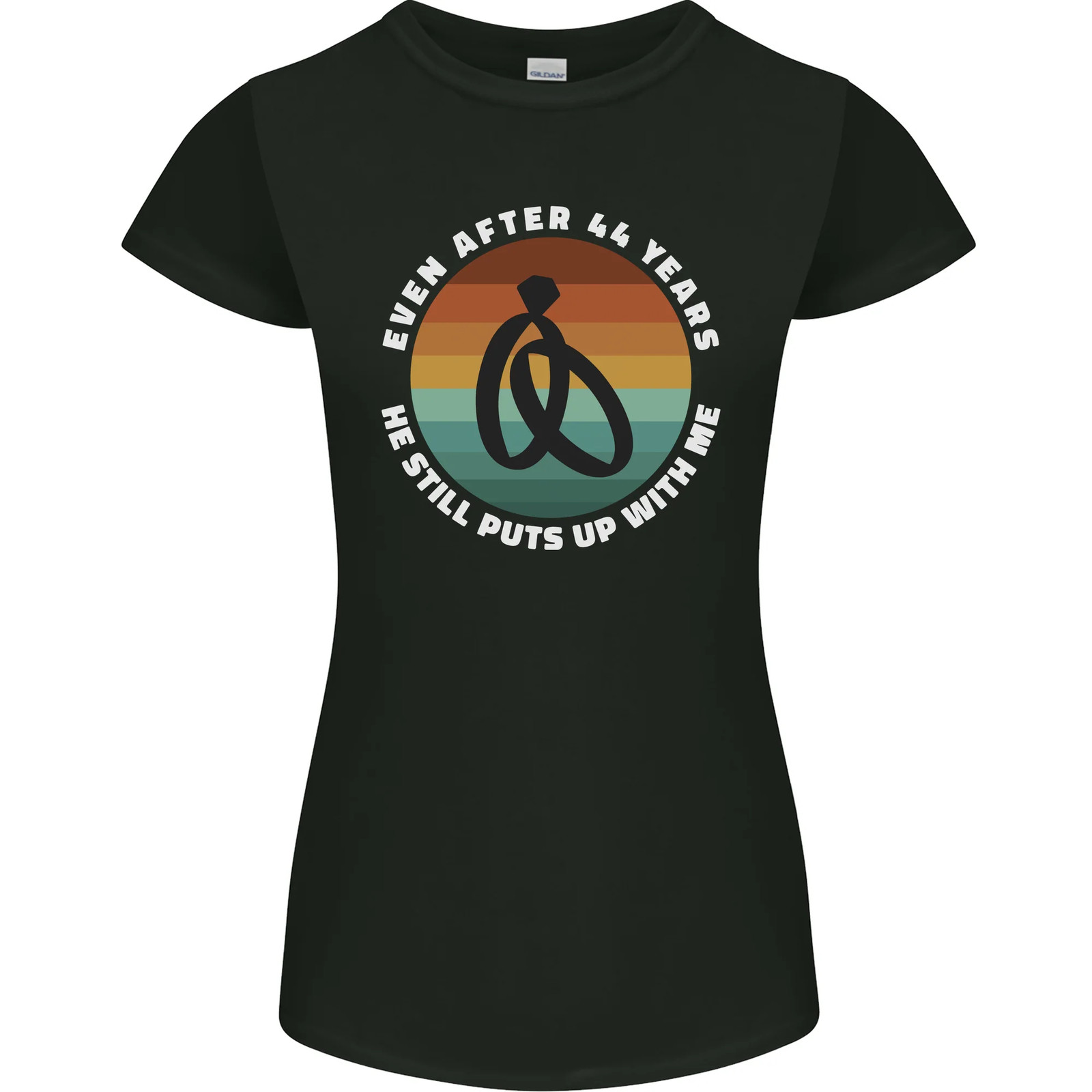 44 Year Wedding Anniversary 44th Marriage Womens Petite Cut T-Shirt