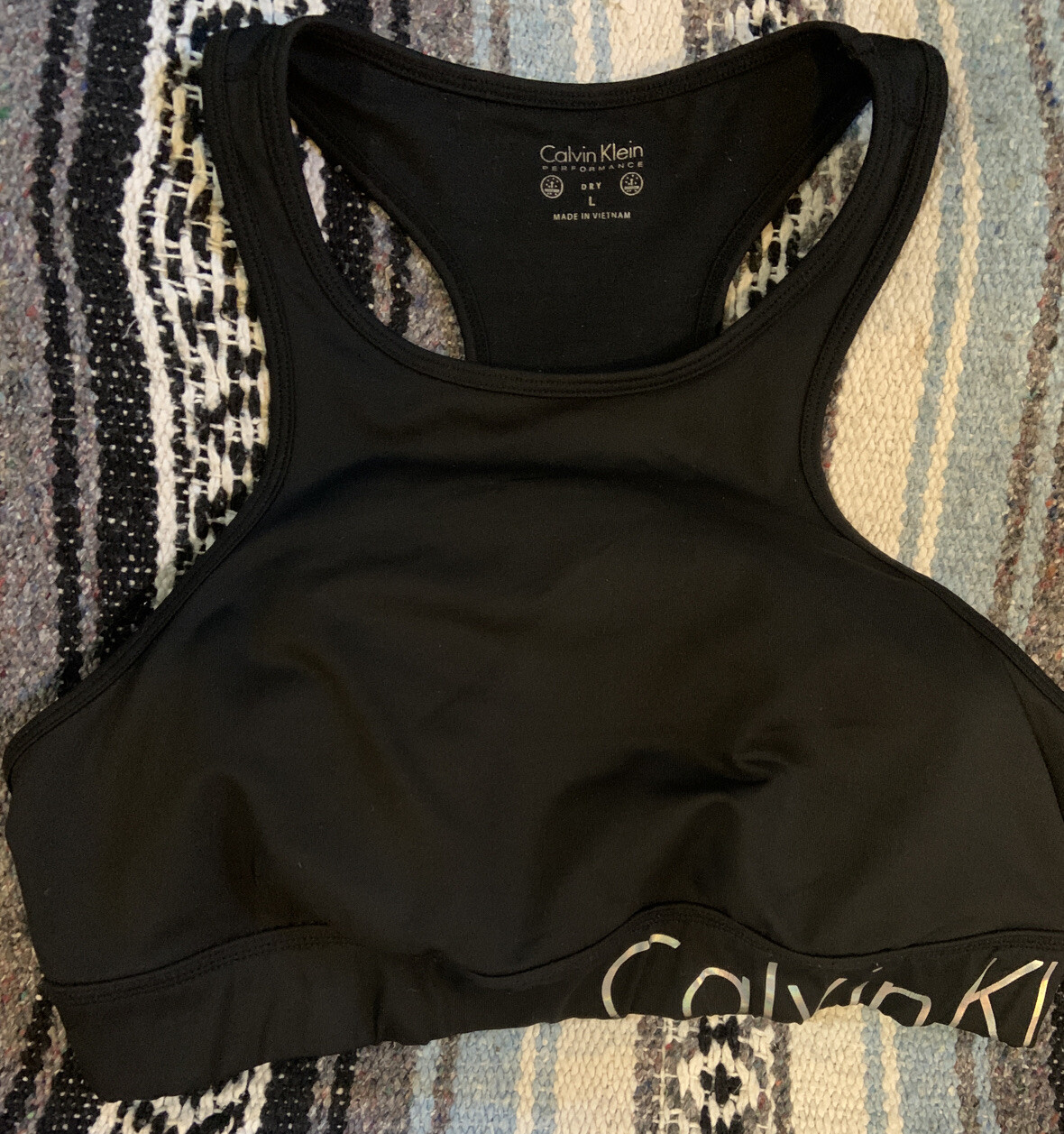 Calvin Klein Performance Black Bra Workout Top Womens Sz L