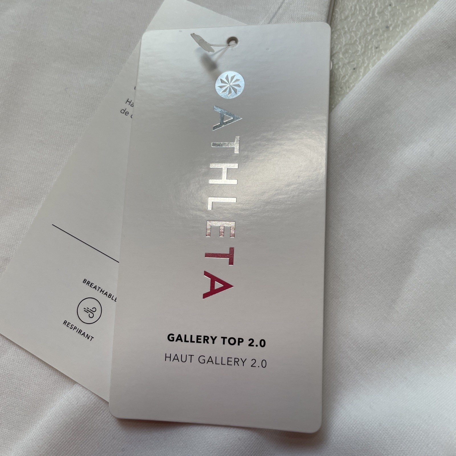 NWT Athleta Size M Gallery Top 2.0 Solid White Layered Tunic Shirt Crew Neck NEW