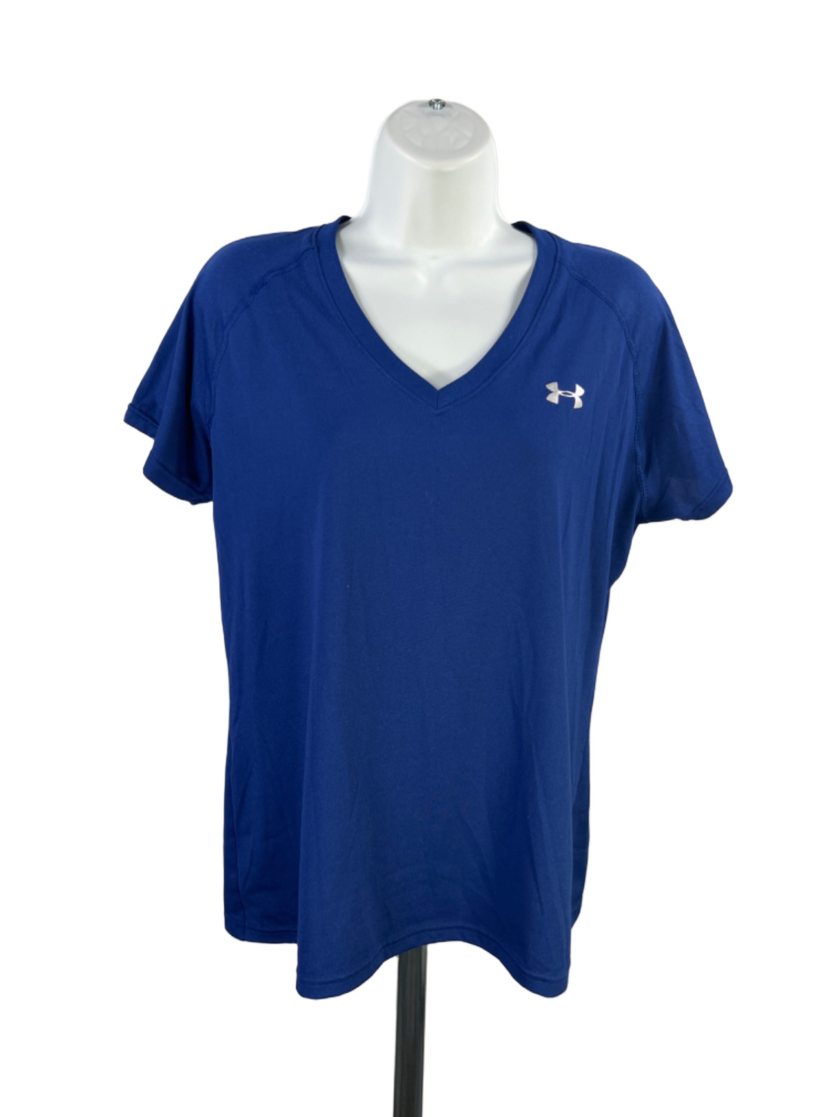 Under Armour Women’s Blue Semi-Fitted V Neck Short Sleeve Shirt – L