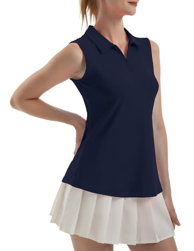 Blue – FKEEP Women’s Sleeveless Polo Golf Tennis Shirt Quick Dry Athletic 2XL