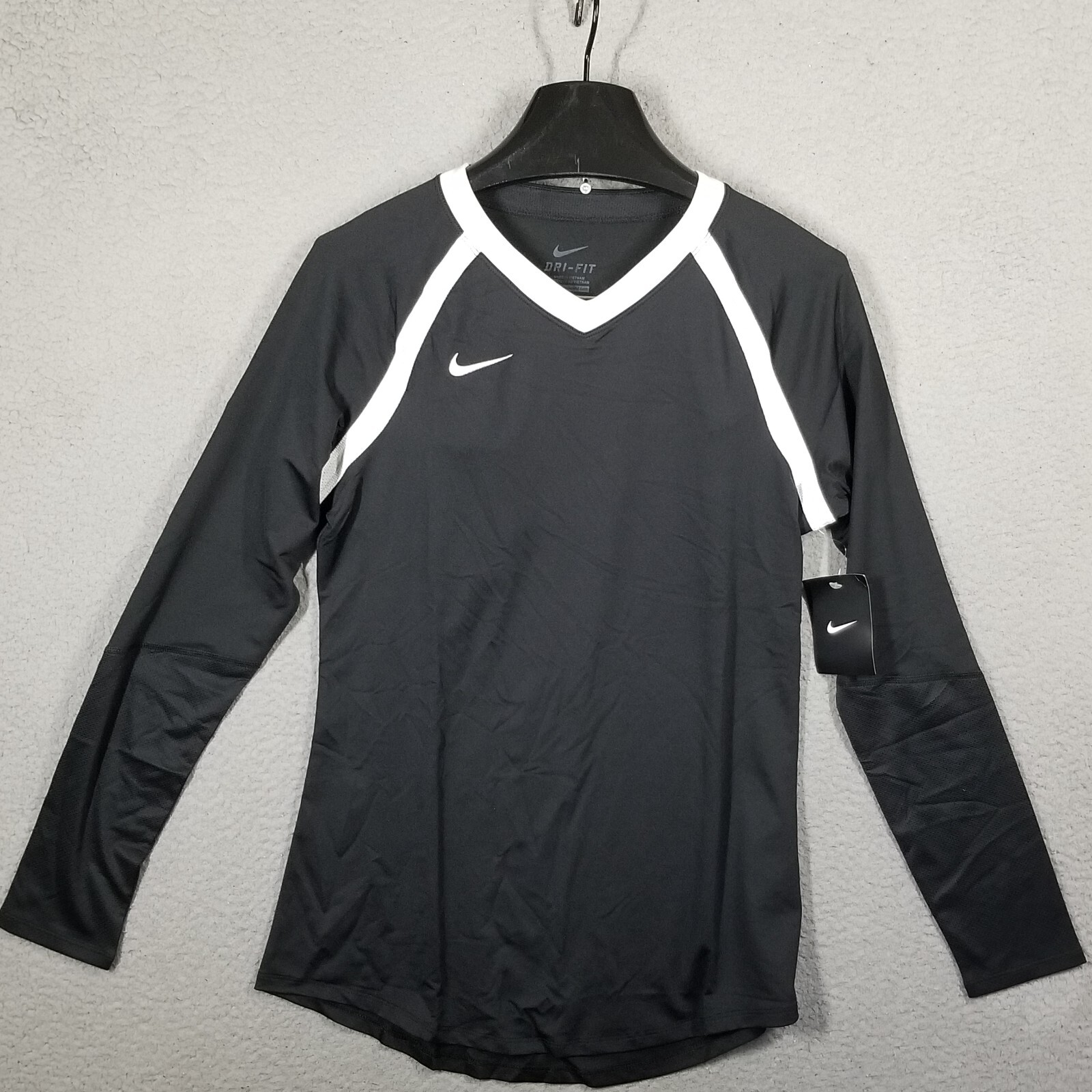 Nike VolleyBall Jersey Women Medium Long Sleeve Black Shirt Performance Top
