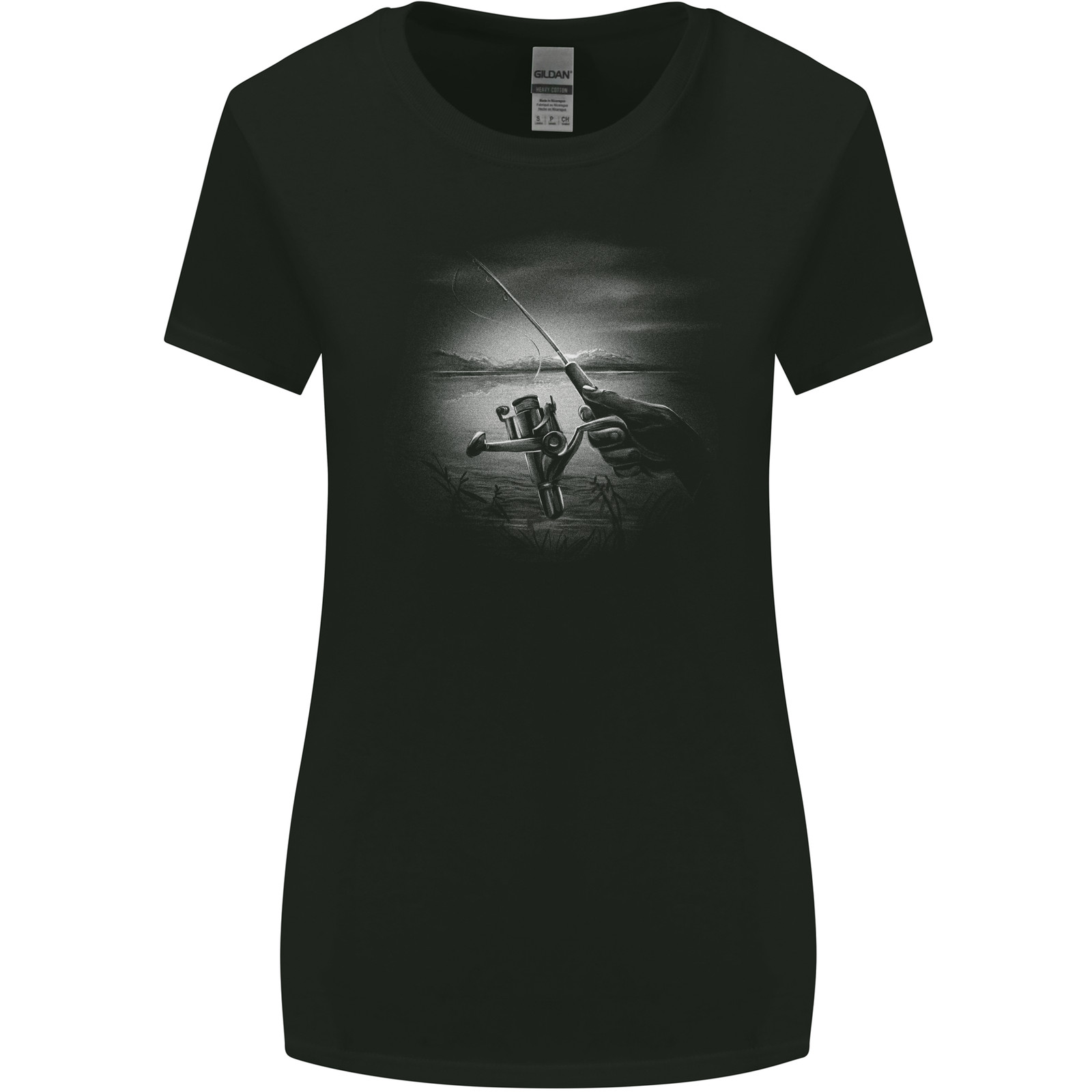 Fishing Rod And Reel Fisherman Womens Wider Cut T-Shirt