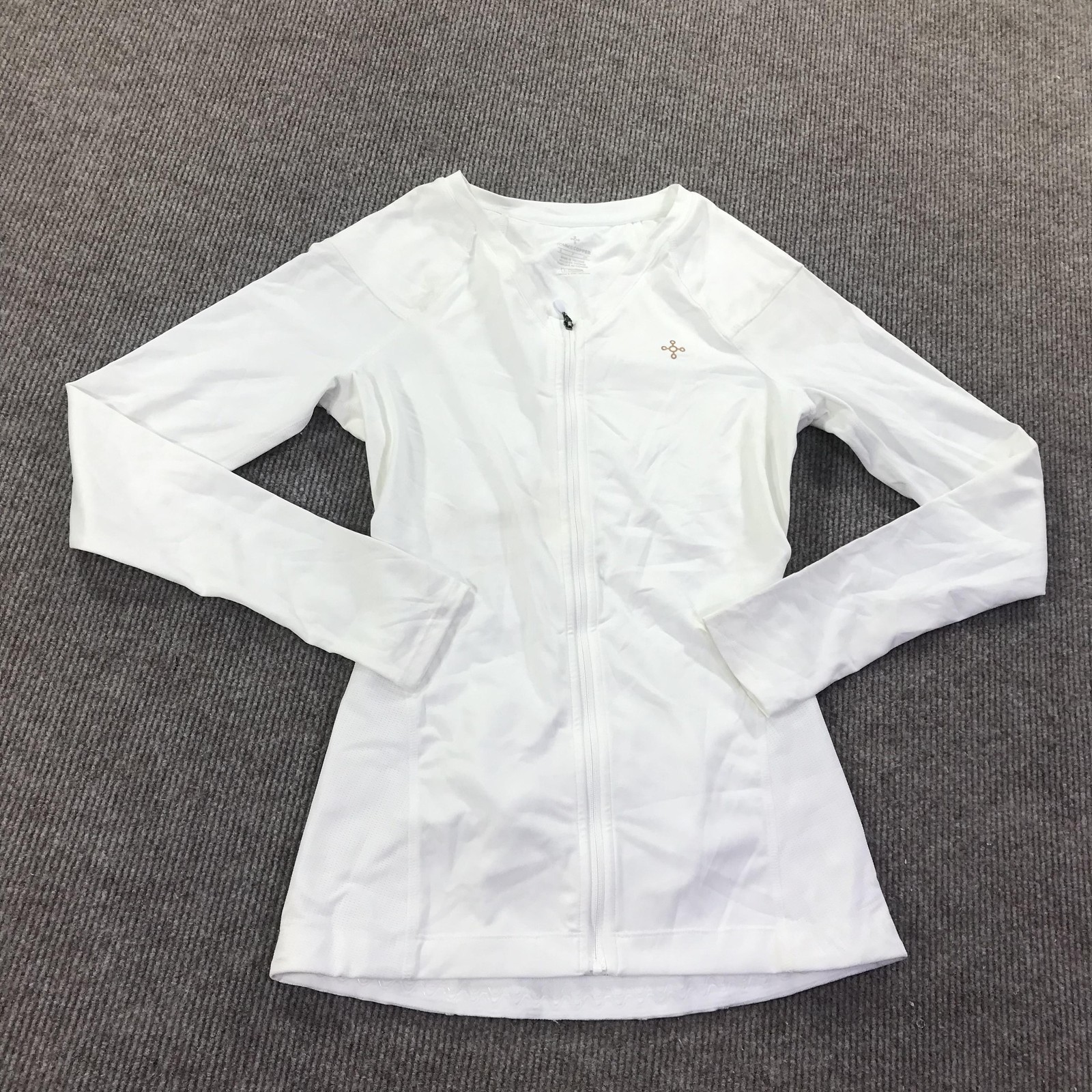 Tommie Copper Shirt Womens Small White Compression Back Support Zip Znergy