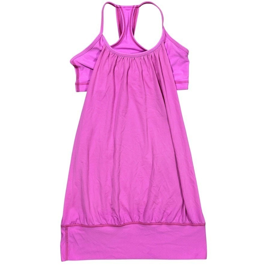 Lululemon Hot Class Racerback Tank Dress Pink Women’s 4 Built-In Bra Yoga