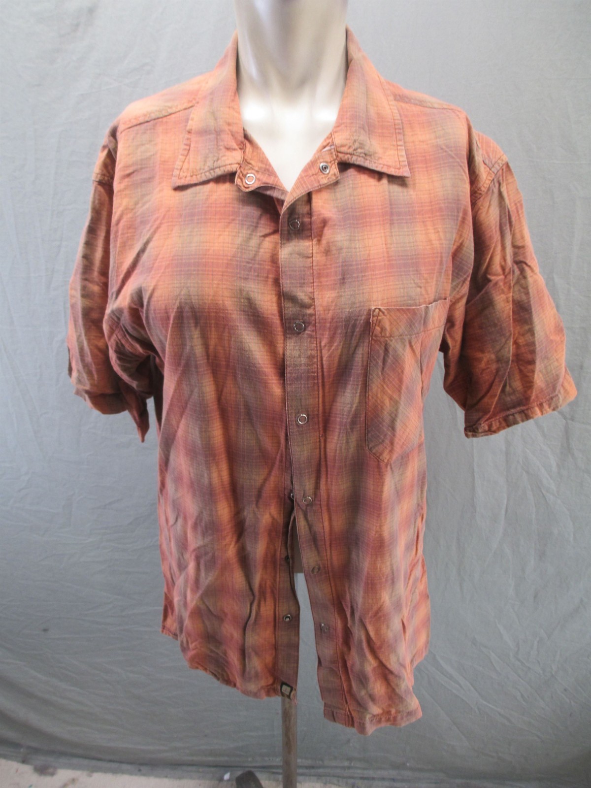 PrAna Size L Womens Multicolor Plaid 100% Cotton Outdoor Button Up Shirt 481