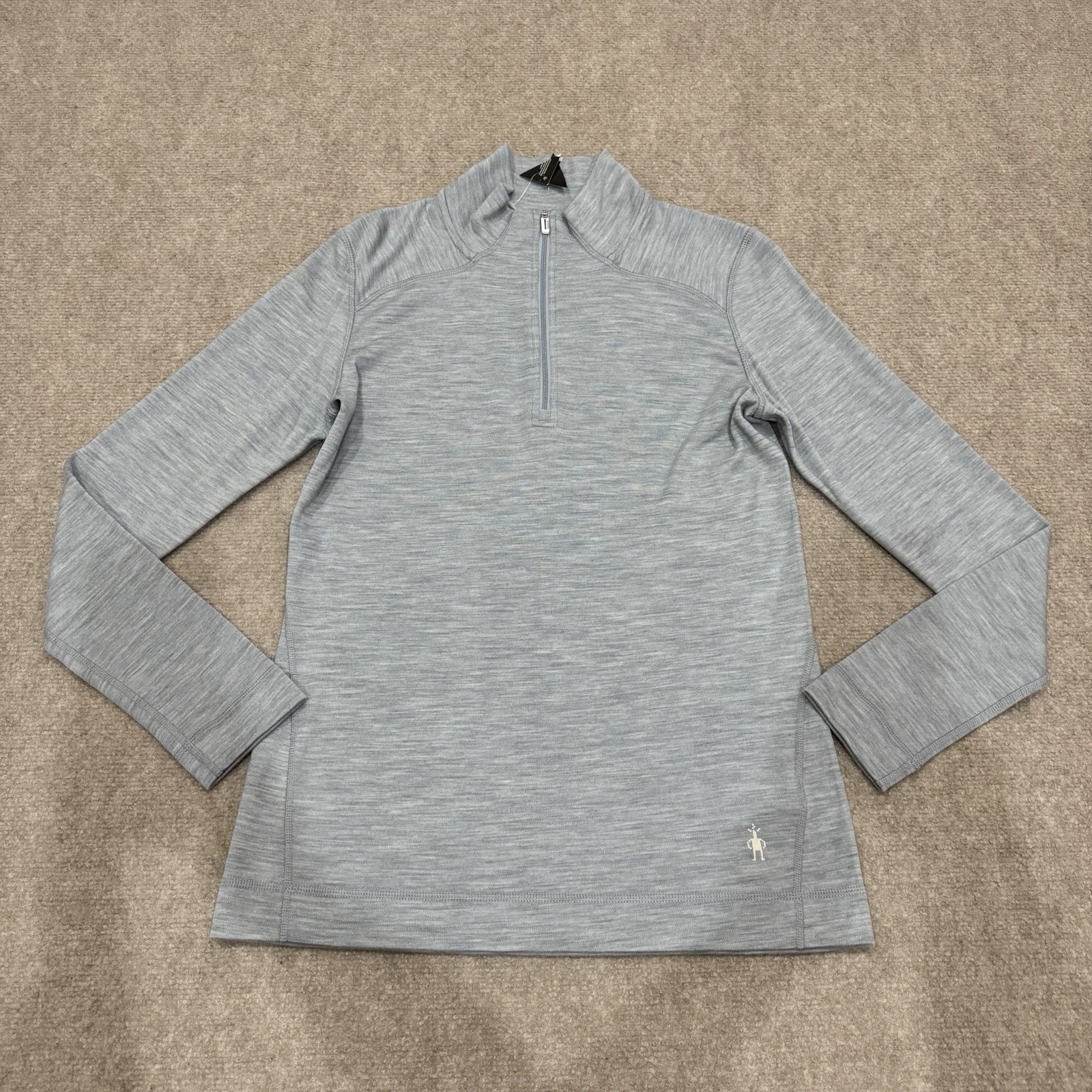 Smartwool Women’s Size Large Grayish Blue Merino 250 Base Layer 1/4 Zip Pullover