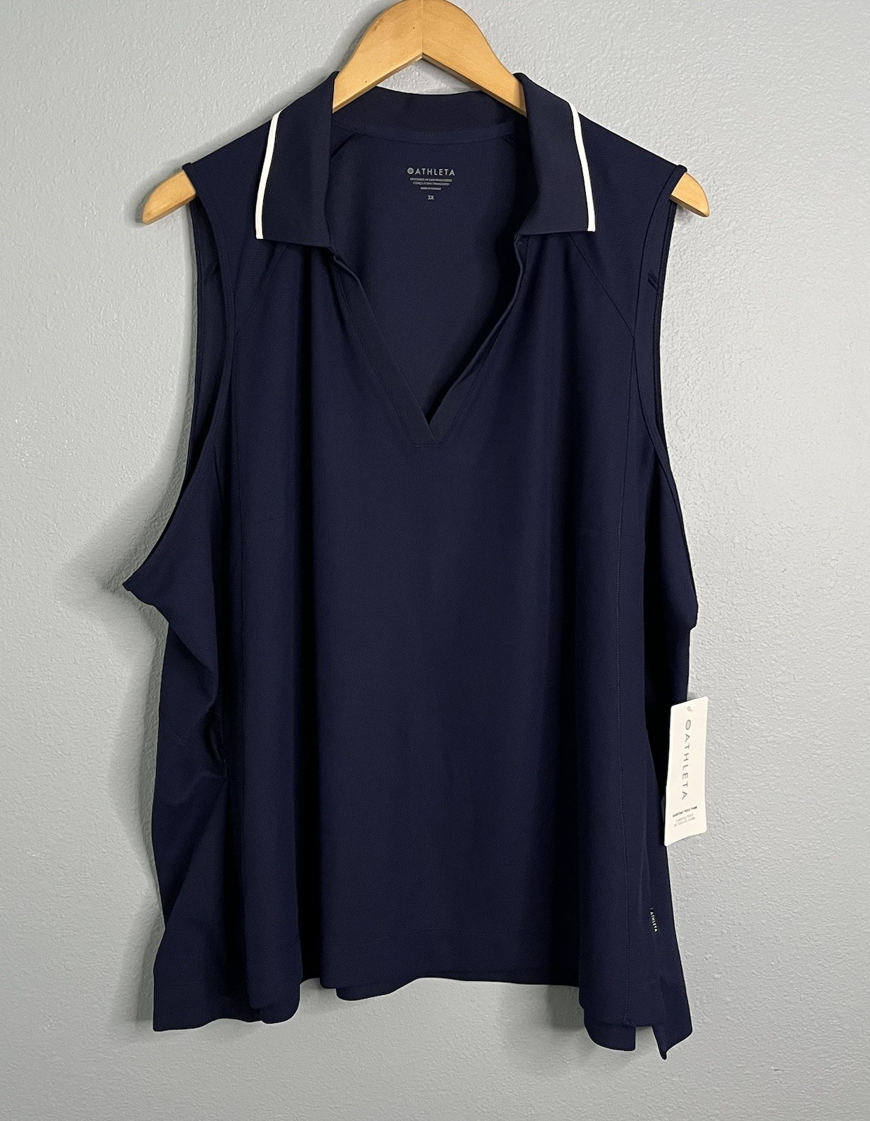 Athleta Everyday Polo Tank Top Women 3X Navy Blue Tennis Golf Sport Athleisure
