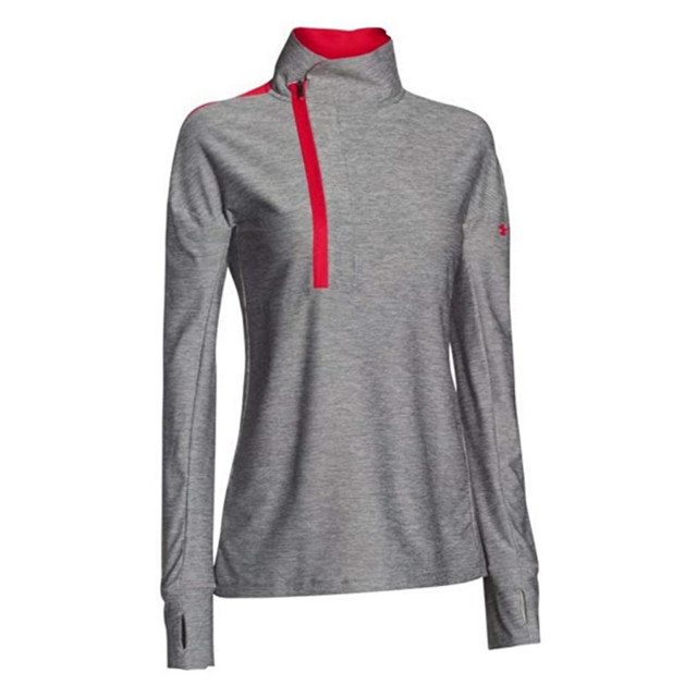 Under Armour Women’s Hotshot 1/2 Zip Pullover Midnight Red/Gray Heather, Medium