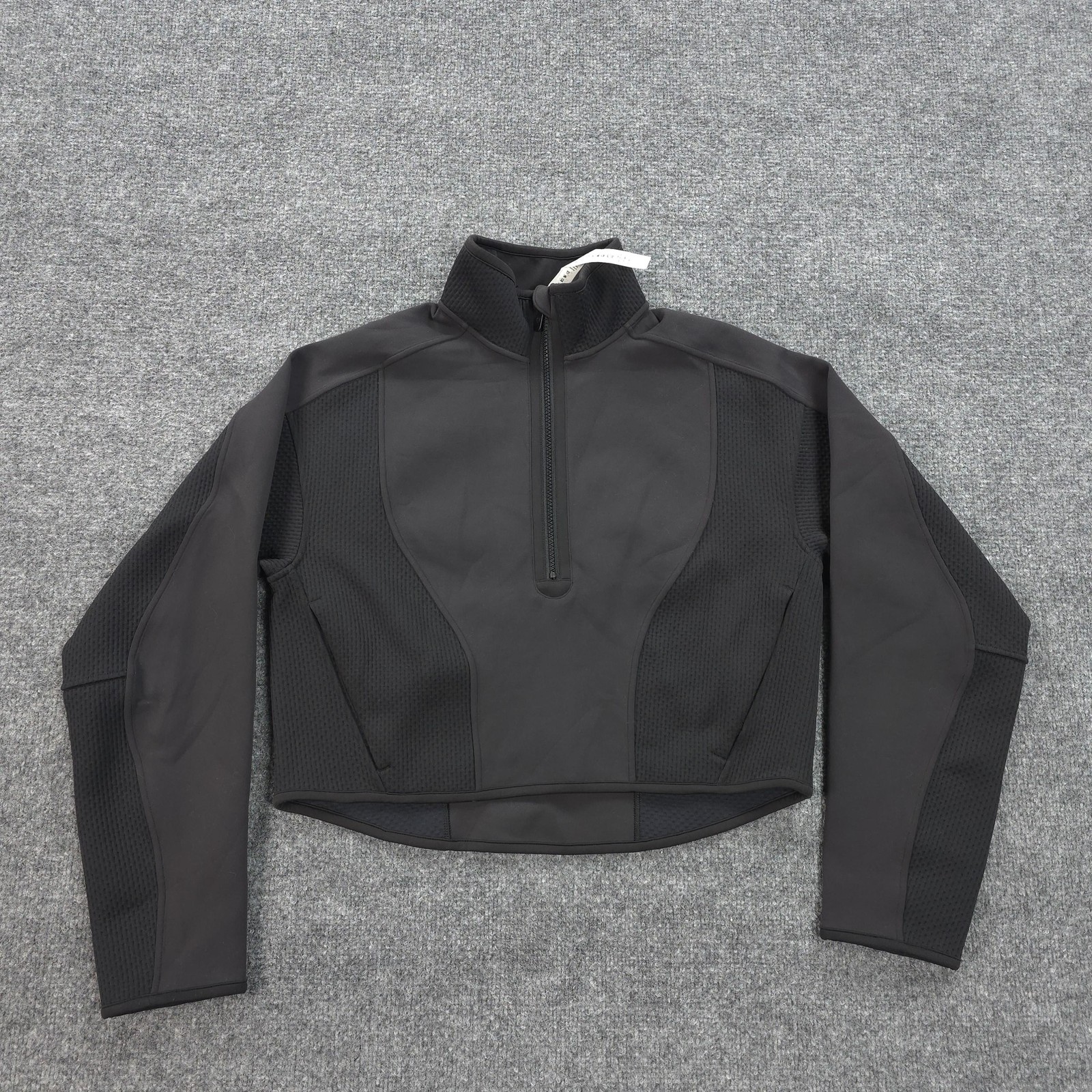 Lululemon Sweatshirt Womens XS Black Mixed Fabric Half Zip Pullover Gym Yoga