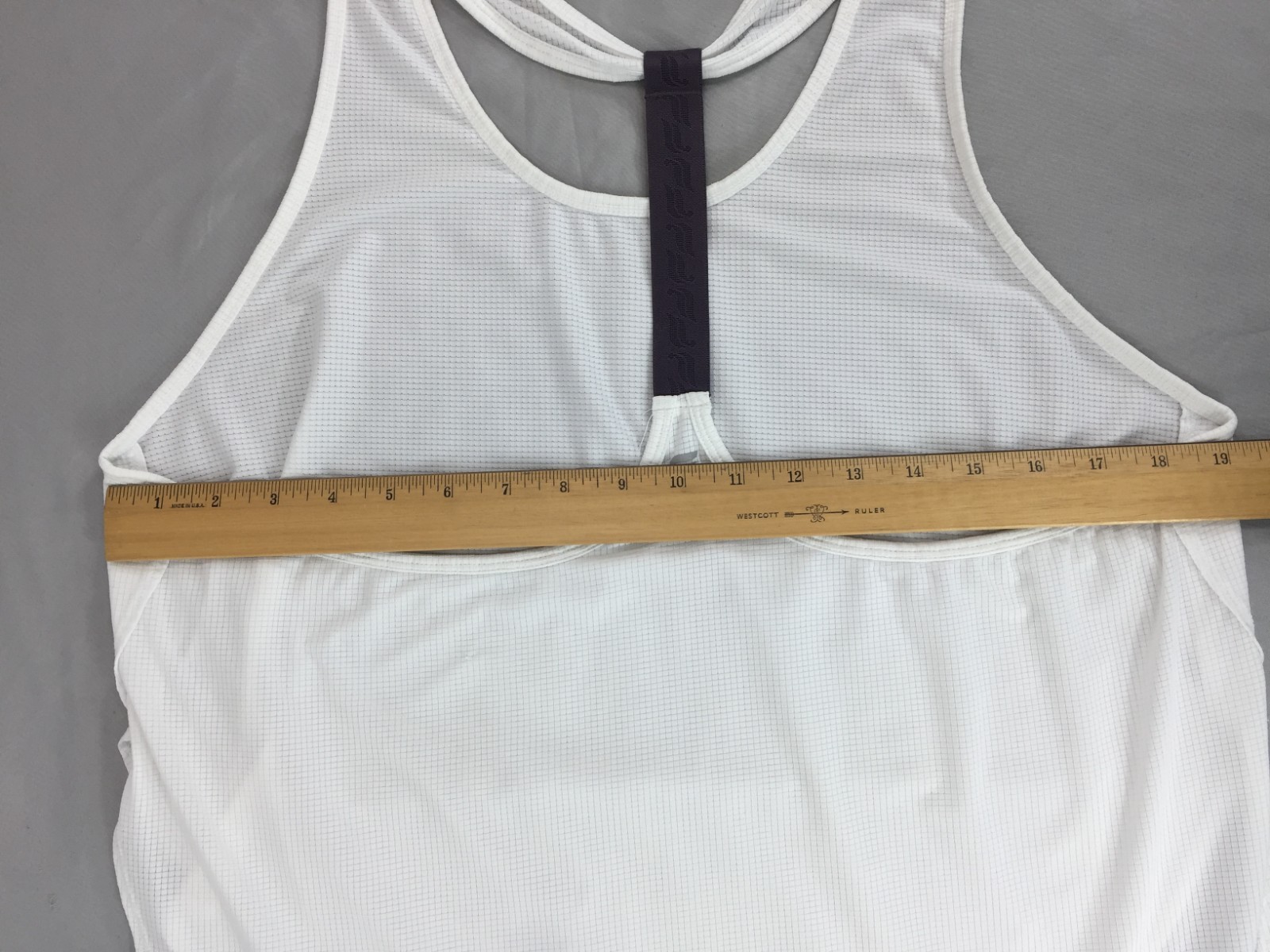 Fabletics Womens Backless Tank Top White Loose Fit Yoga Racer Back Size Large