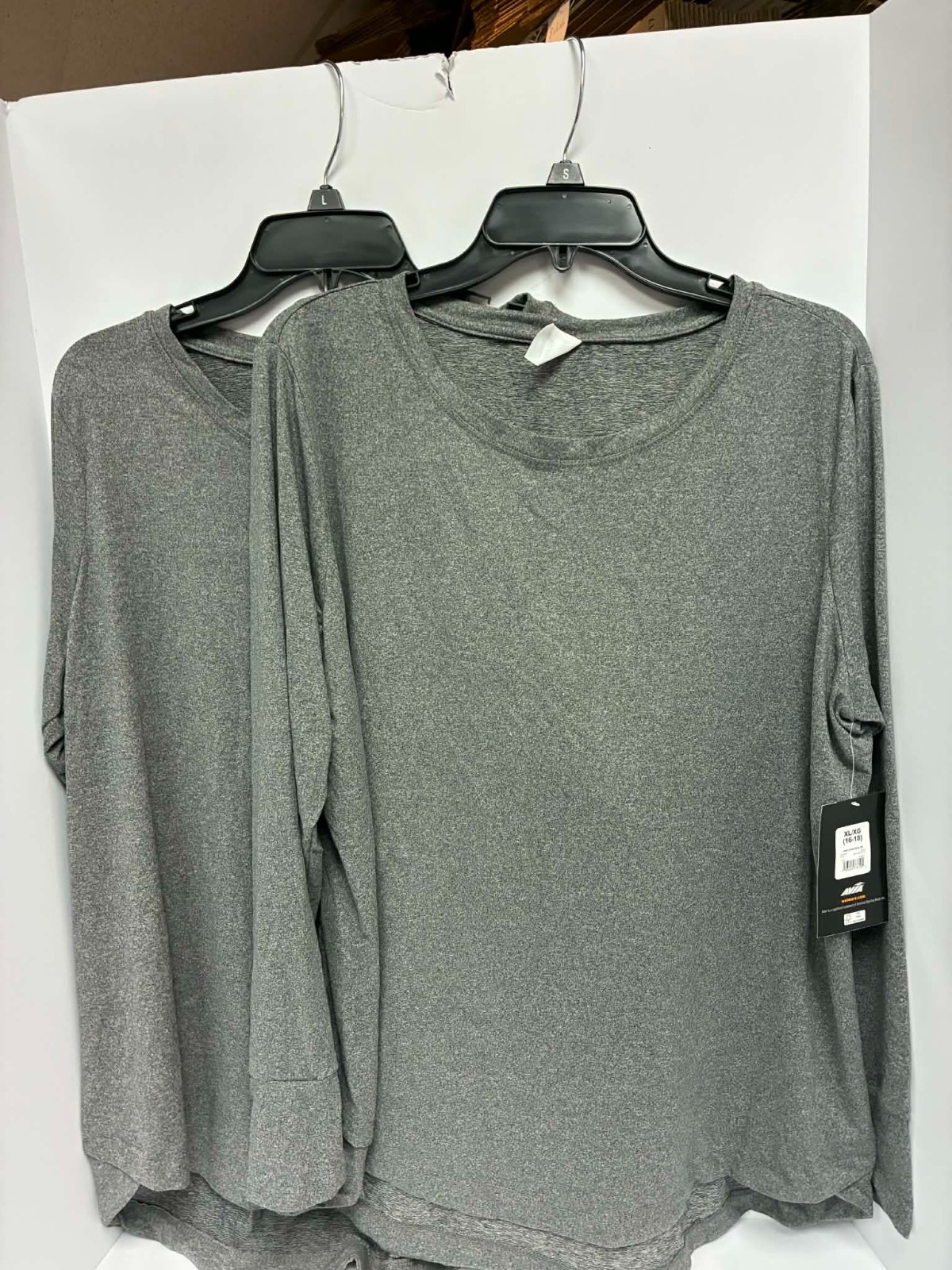 Avia Performance Top Womens XL Gray Long Sleeve 2-Pack Athletic Active 16-18