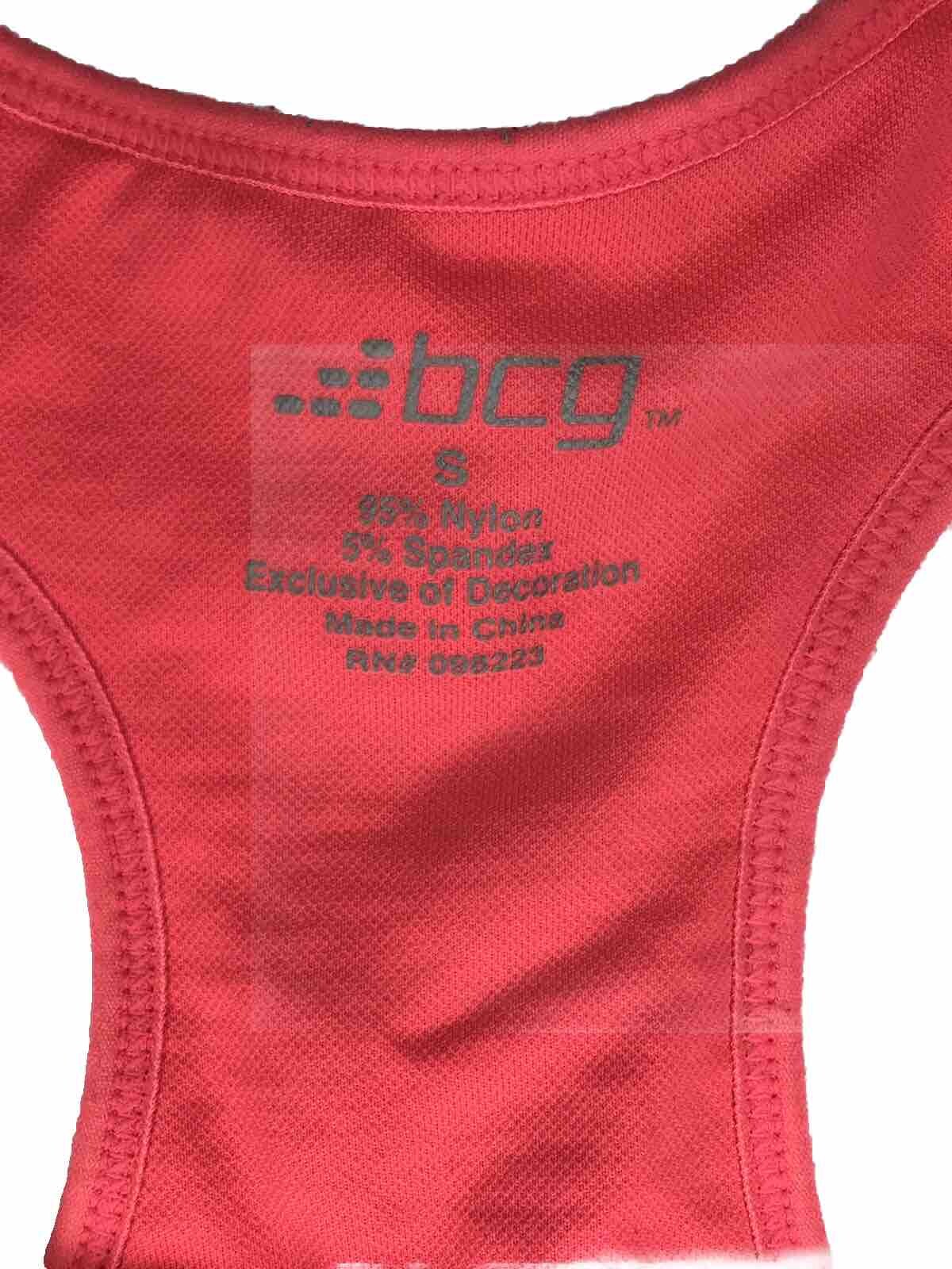 BCG Compression Racerback Womens Size Small Shirt Tank Top Built In Bra Hot Pink