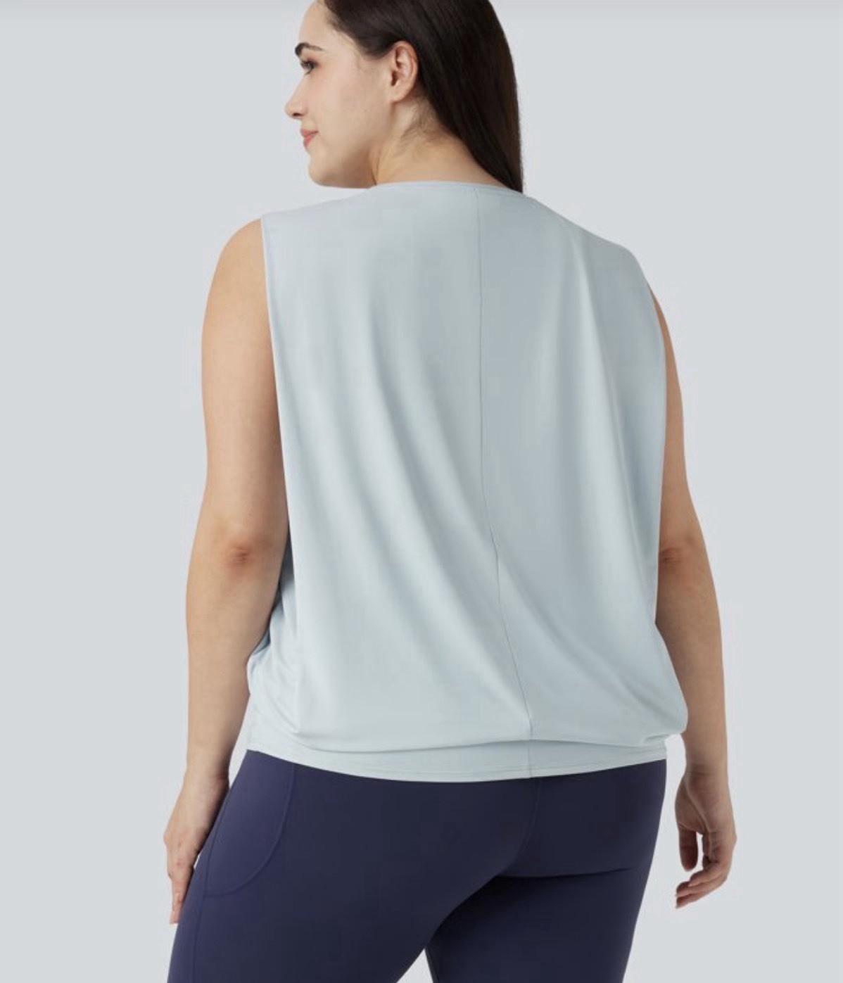 Halara 1X Plus Size Round Neck InstantCool Yoga Tank Top-UPF50+