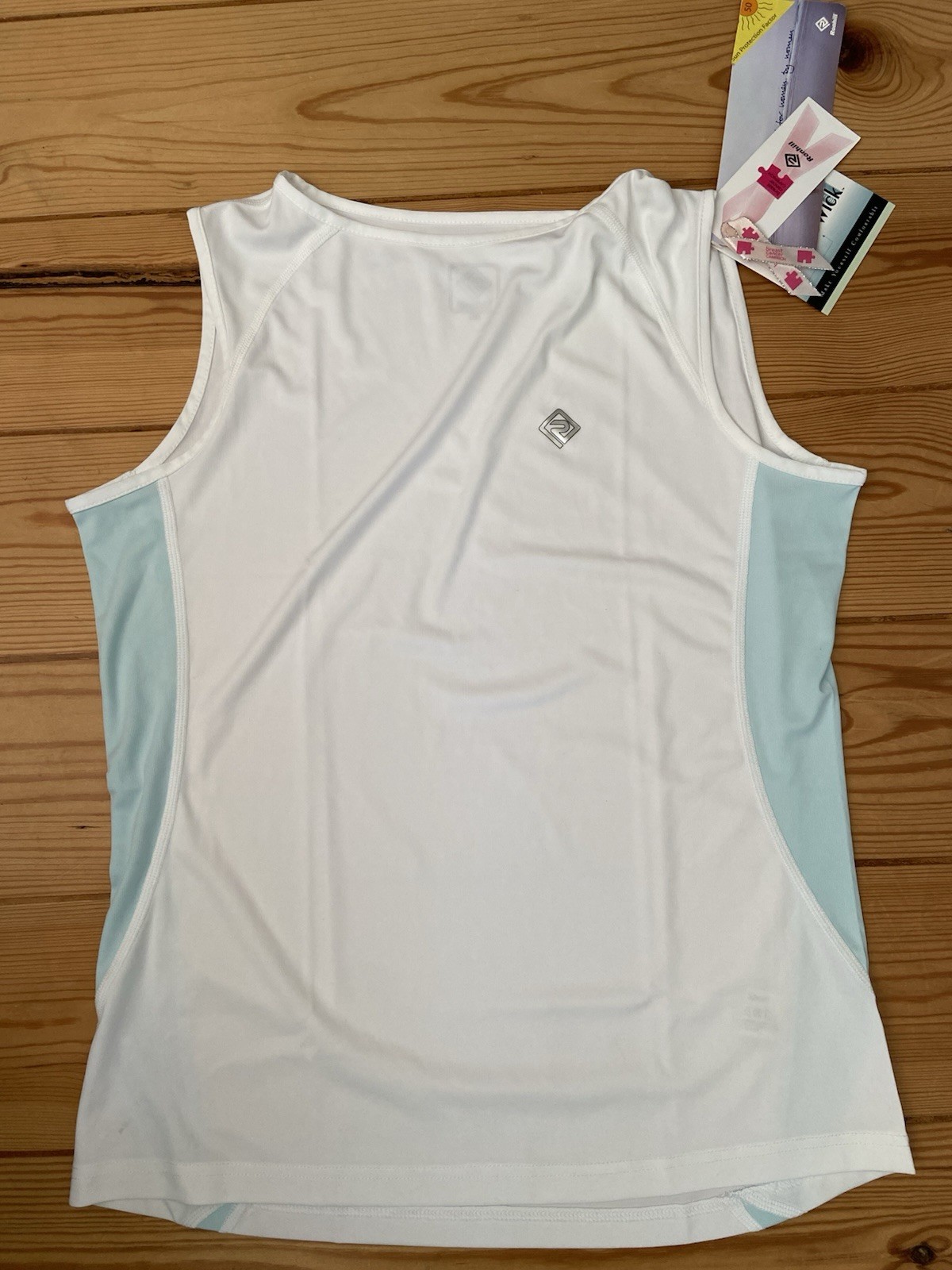 Ronhill Women’s Tech Tank Top White/Arctic Blue – Sleeveless Running Vest – New