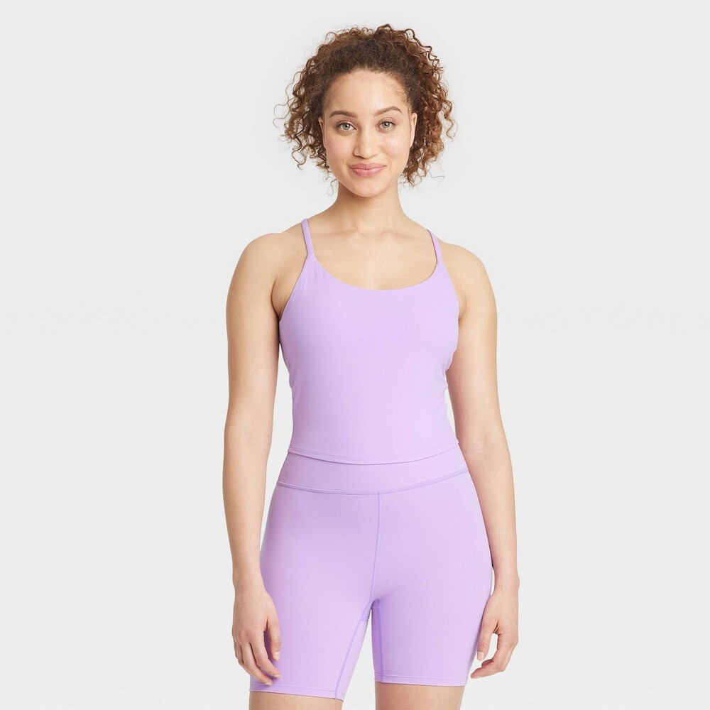 All in Motion Everyday Soft Cami Cropped Tank Top Light Violet Purple XXL NWT