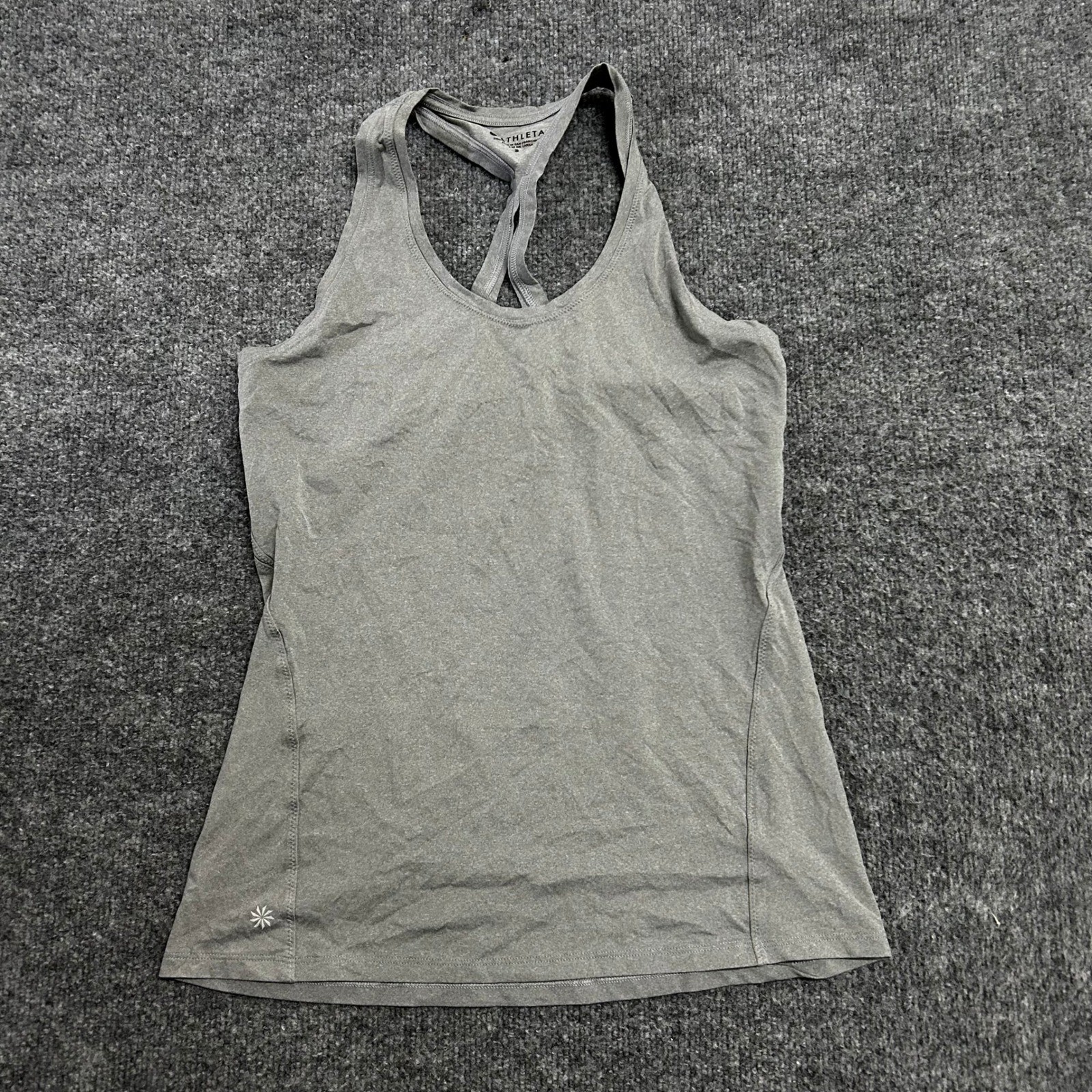 Athleta Tank Top Womens Size S Gray Racerback Athletic Yoga Stretch Performance