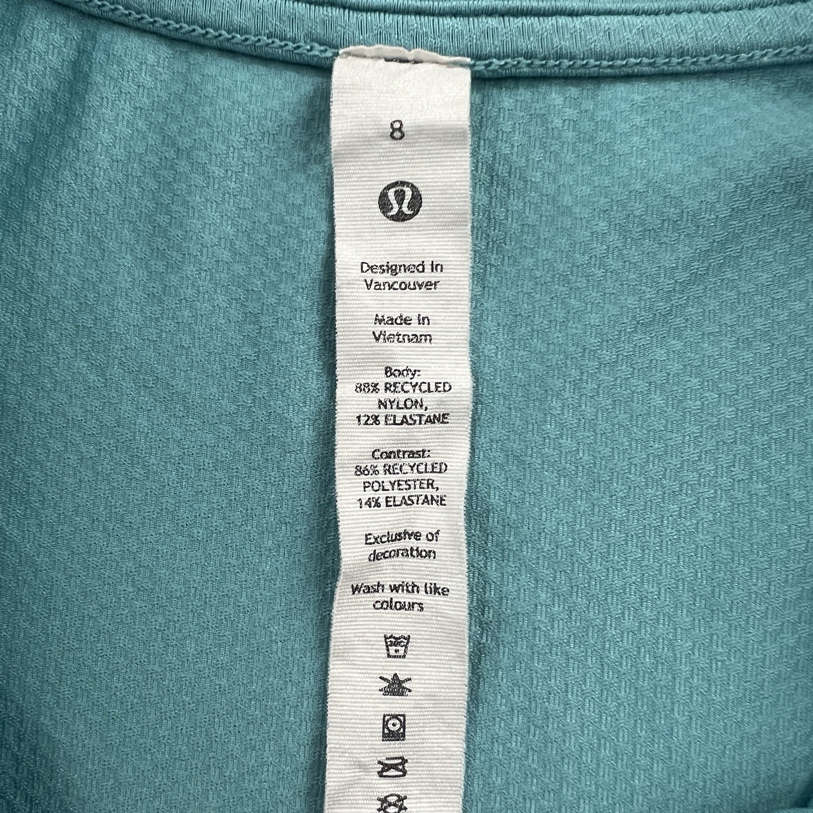 Lululemon Tidal Teal Quick-Drying Sleeveless Polo Shirt Curved Hem Golf Tennis 8