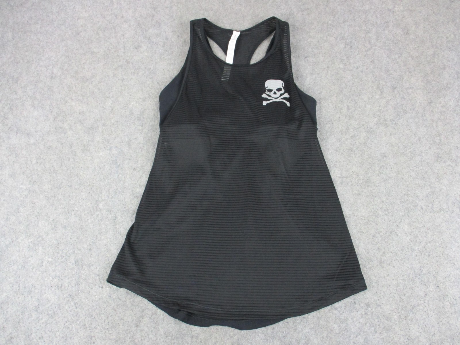 Lululemon Tank Top Womens 8 Black 2 In 1 Fully Flexed Skull Soulcycle Racerback