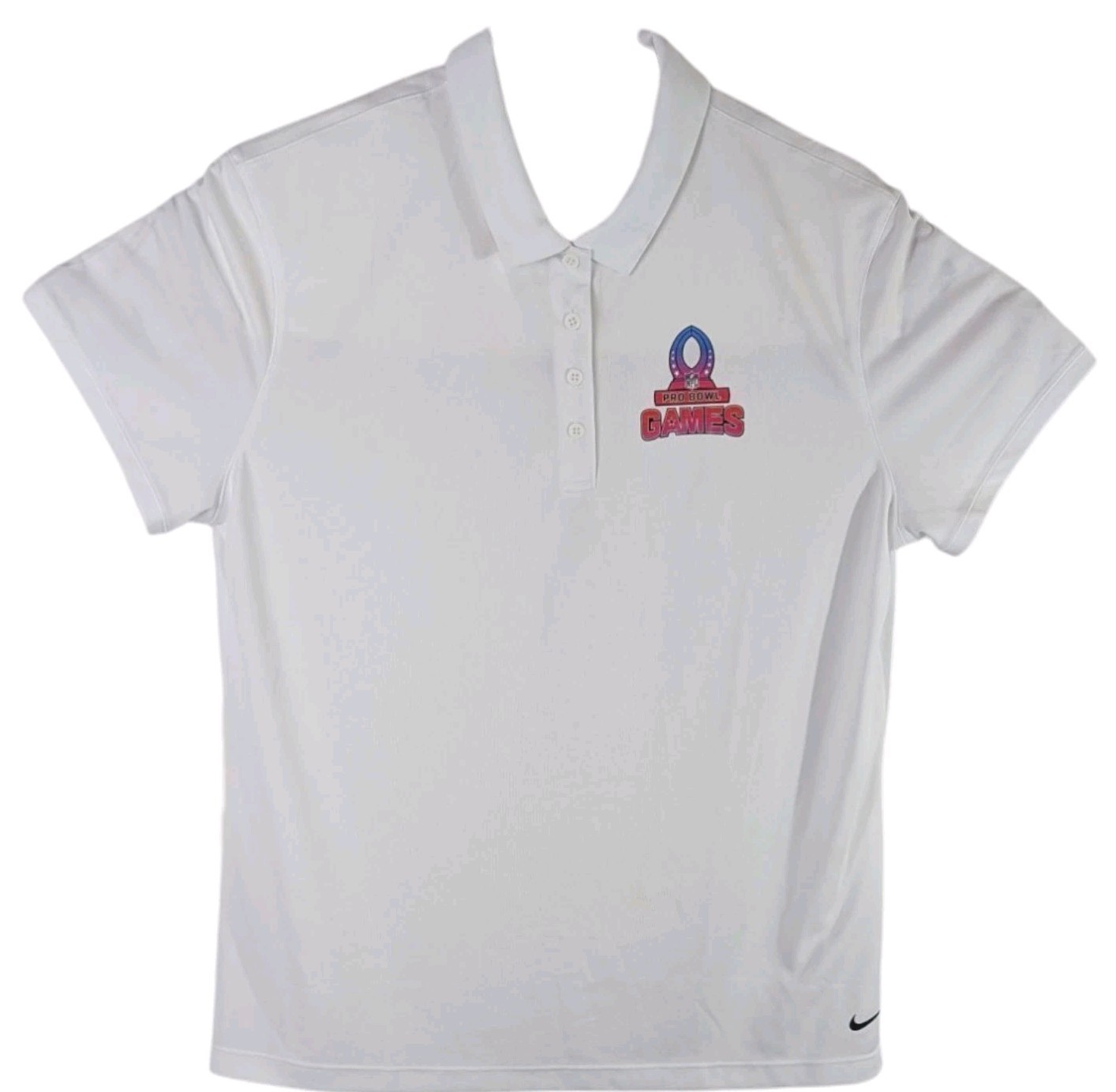 Football Fan Womens Golf Polo Shirt Size Large White NFL Fans Pro Bowl Nike
