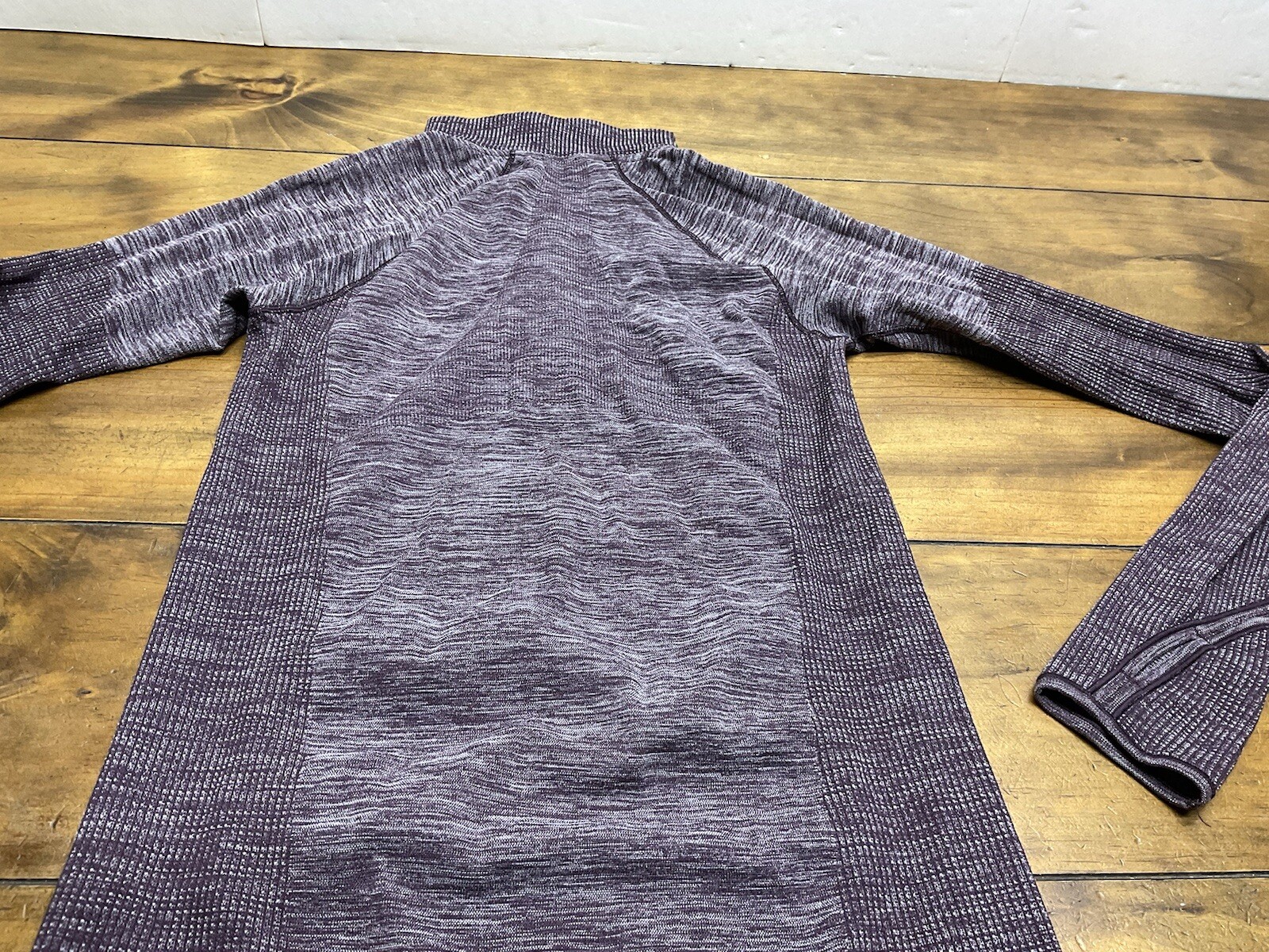 Lululemon Swiftly Wool 1/2 Zip Pullover Womens Size 8 Black Cherry Long Sleeve