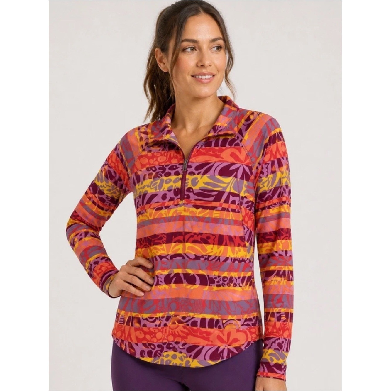 Title nine rash guard Top Womens Sz Medium swim pullover performance upf 50+