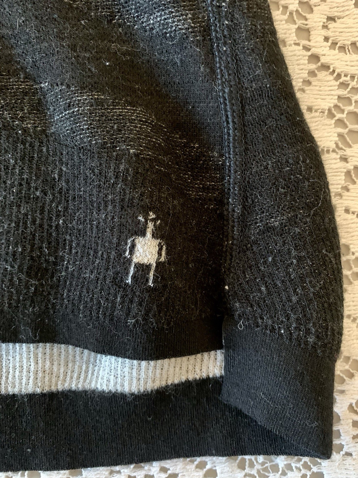 Smartwool Pullover Womens Size Medium Black Intraknit 200 1/4 Zip Merino