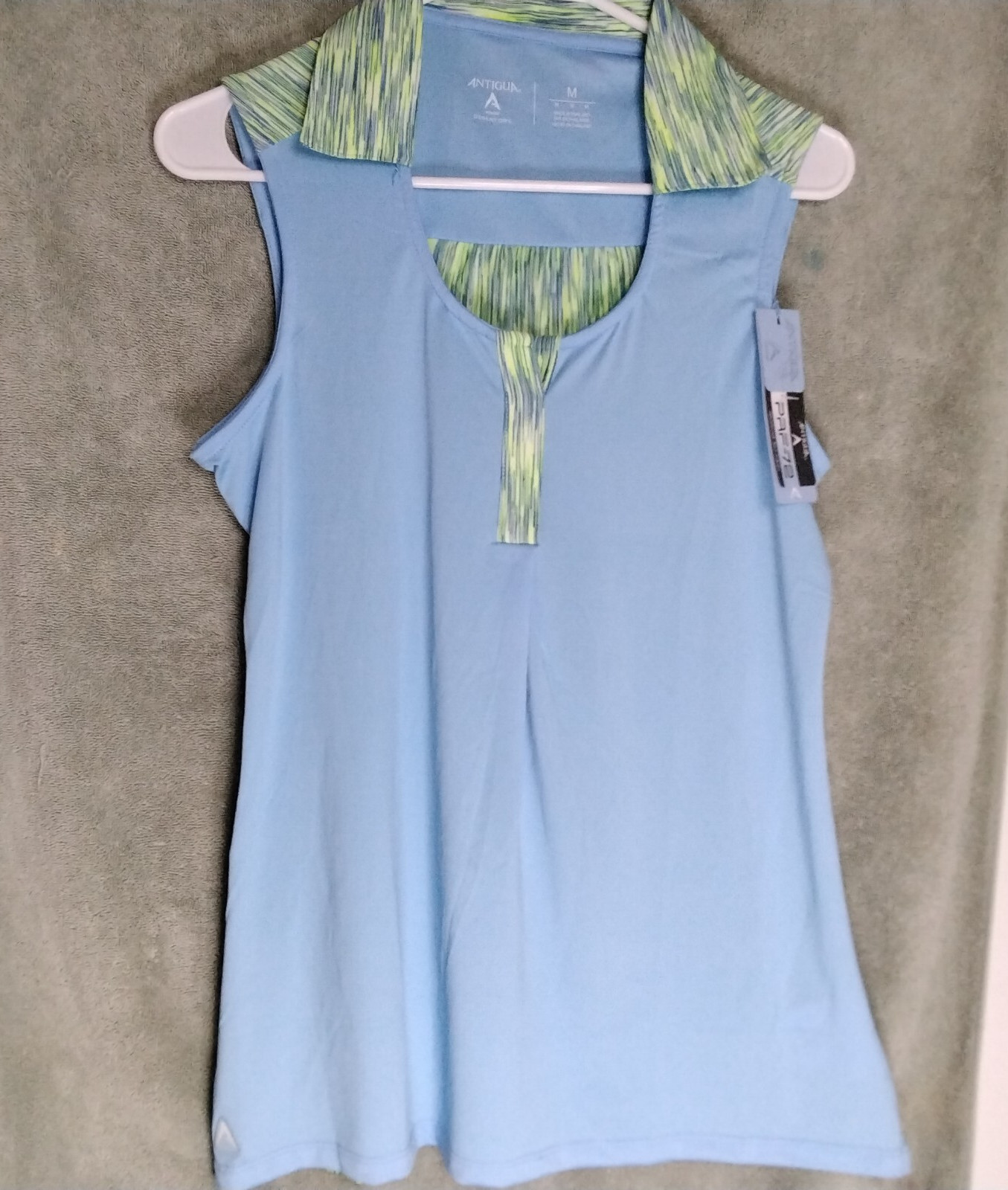 Antigua Golf Desert Dry Tank Top Womens Size M Blue Electra Sleeveless Nwt