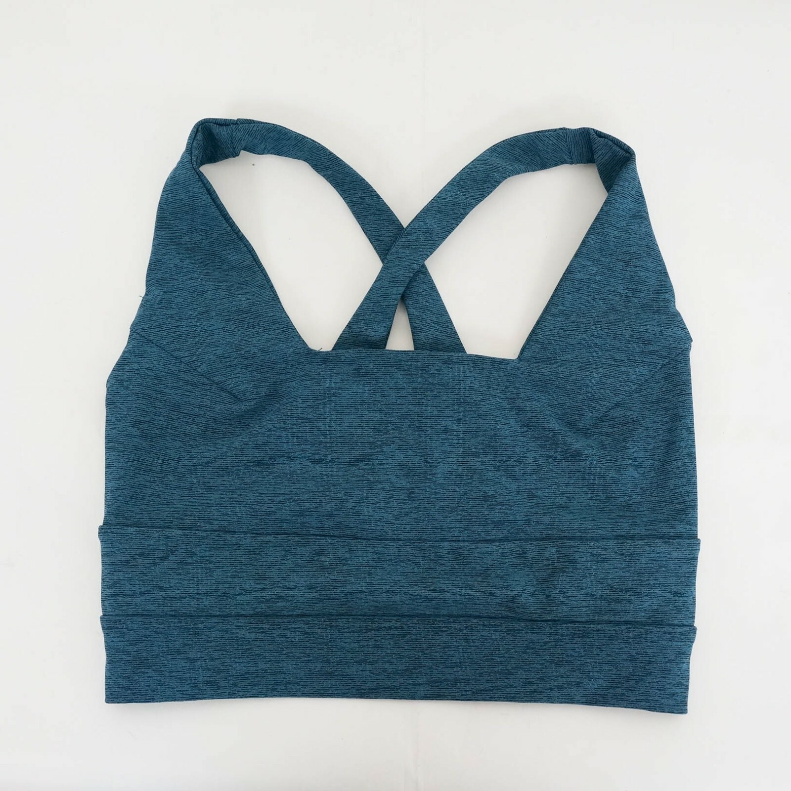 Nualime Womens Sports Bra XS Teal Cross Back Activewear Brazil Made in the USA
