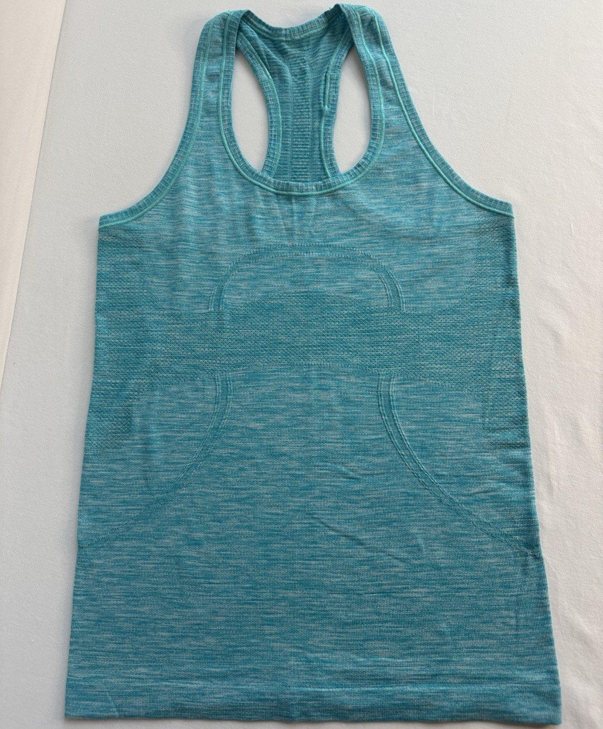Lululemon Swiftly Tech Racerback Tank Top Aqua Heather Seamless Women’s Sz 6