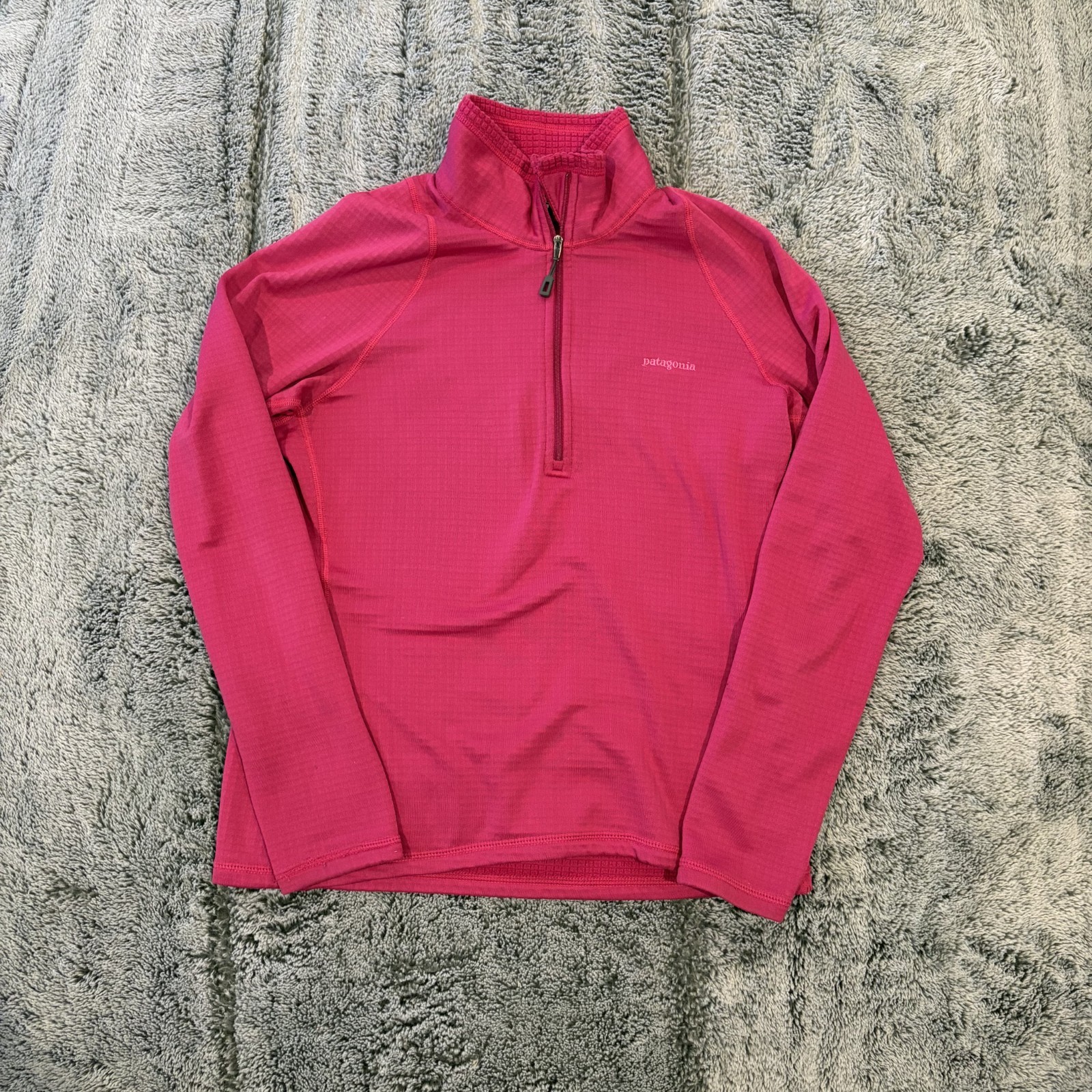 Patagonia Fleece Women’s Small R1 Quarter Zip Pullover Pink Polartec Waffle Base